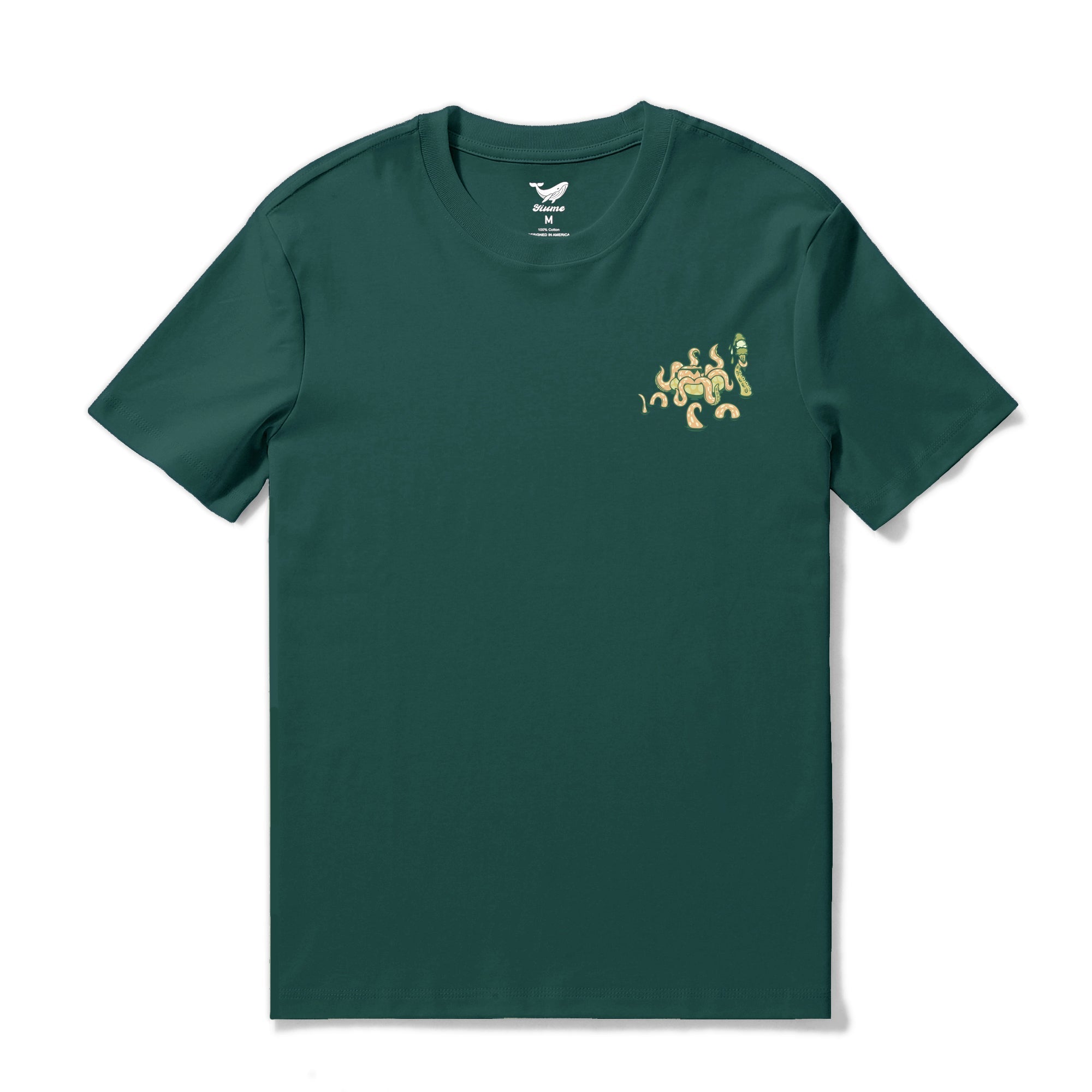 Hawaiian Tee For Men Taking the day off By Loindaflow Tee Crew Neck 100% Cotton - DARK GREEN By Laihha Organna