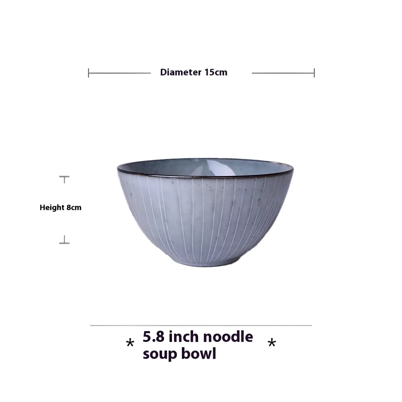 Ceramic Dinnerware Set Retro Ribbed Plates and Bowls