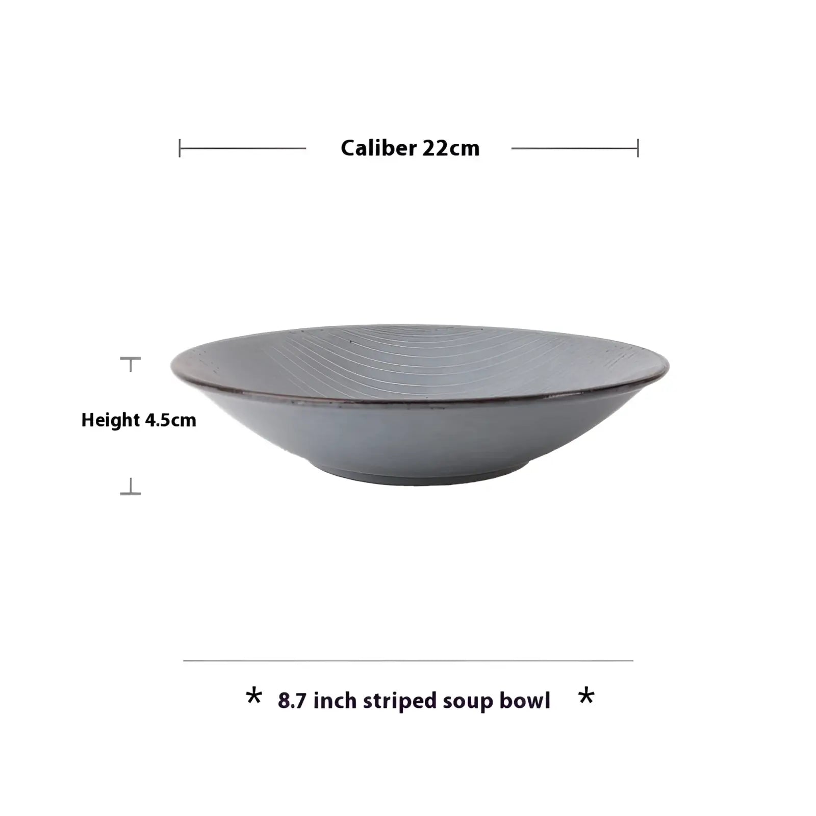 Ceramic Dinnerware Set Retro Ribbed Plates and Bowls