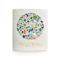 Merry Christmas Ball Ornament Dishcloth