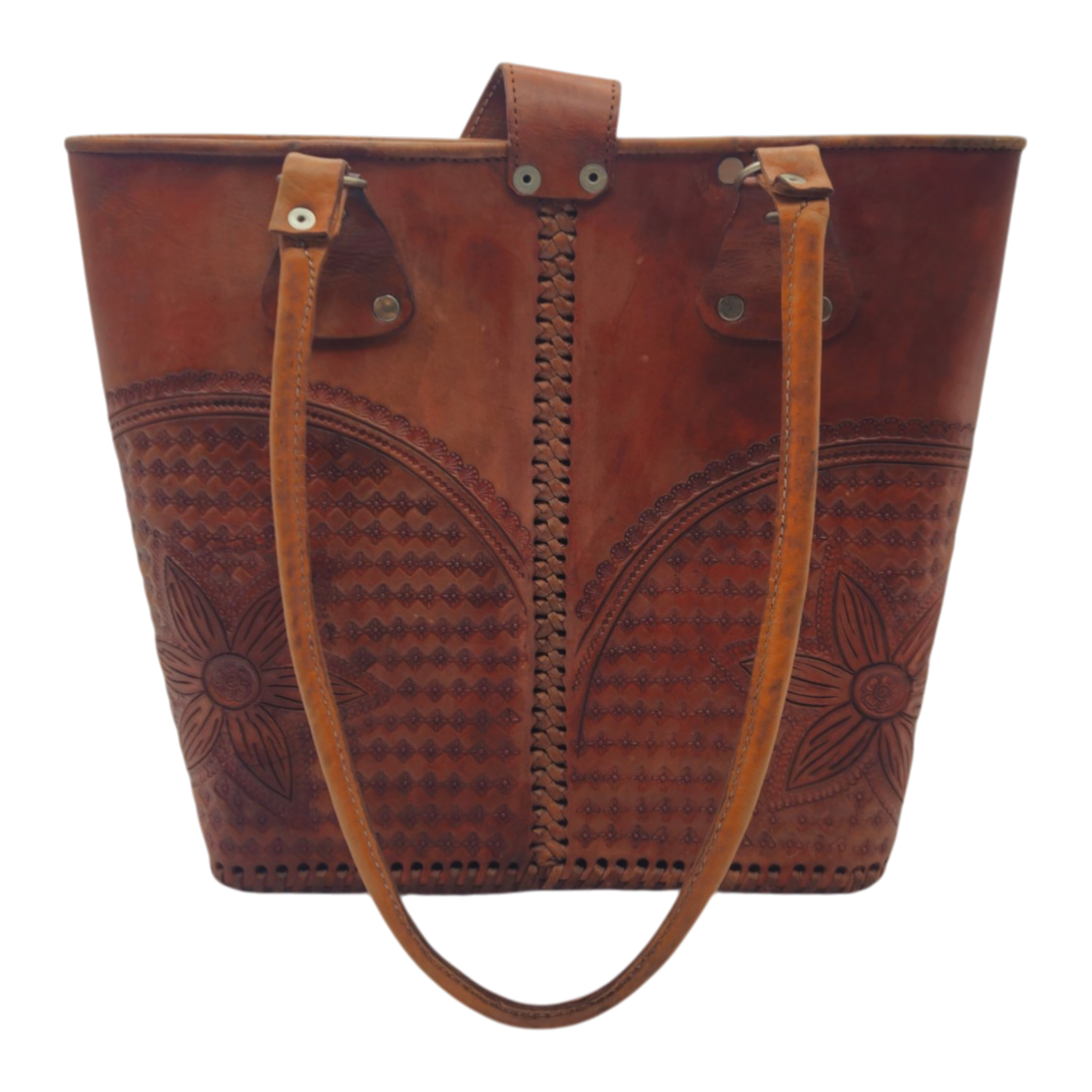 Cincelada Leather Tote | Hand Tooled Mexican Butterfly Bag