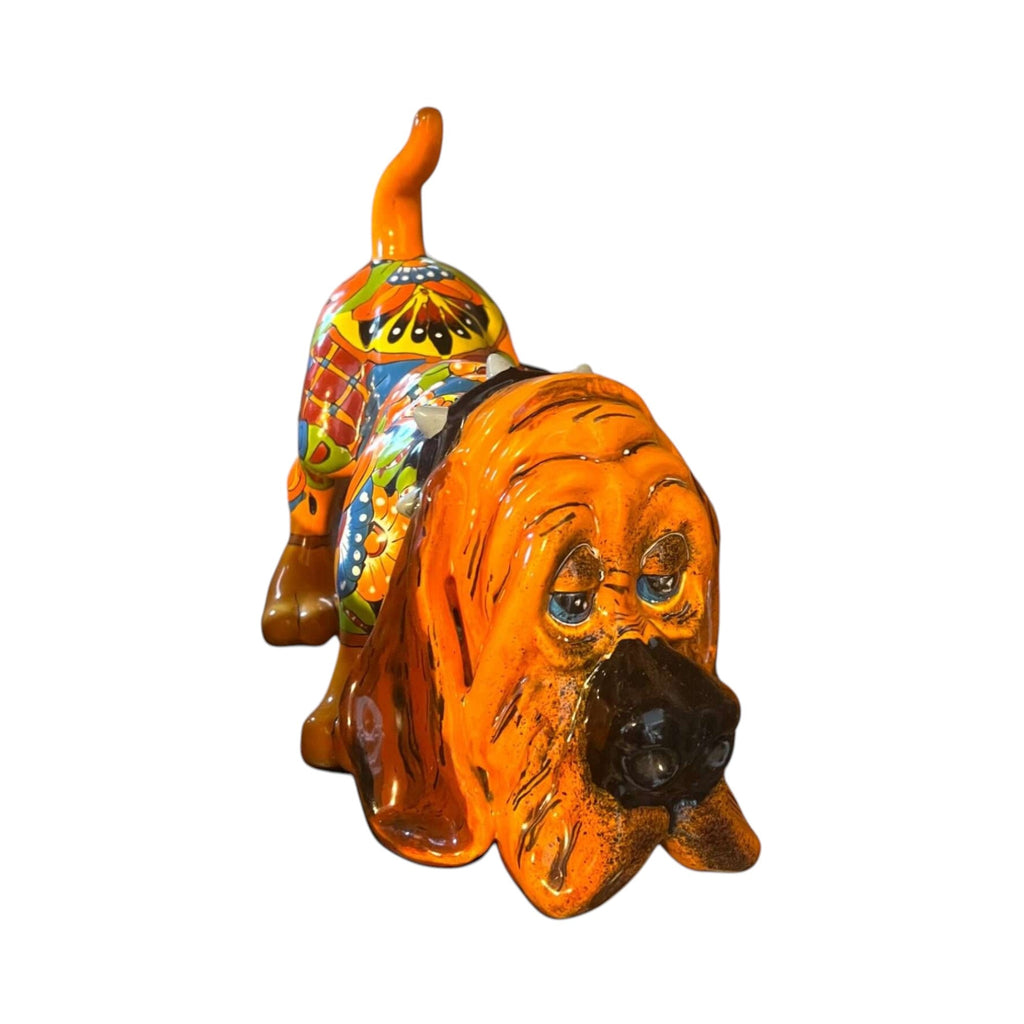 Talavera Hound Dog Statue | Vibrant Mexican Ceramic Art