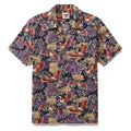 Hawaiian Shirt For Men Lonely Clouds and Free Cranes Print Shirt Camp Collar 100% Cotton By Yakima