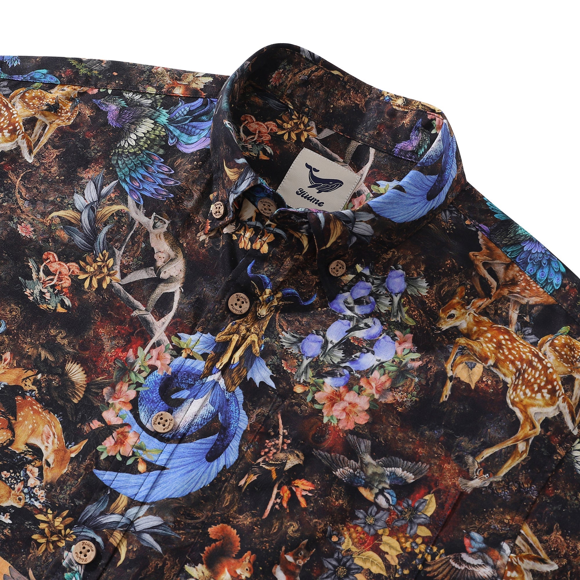 Men's Hawaiian Shirt Figurative Art Cotton Button-down Short Sleeve Aloha Shirt By Yakima
