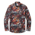 Long Sleeve Hawaiian Shirt For Men Tiger in the Mist Cotton Button-down Aloha Shirt By Yakima