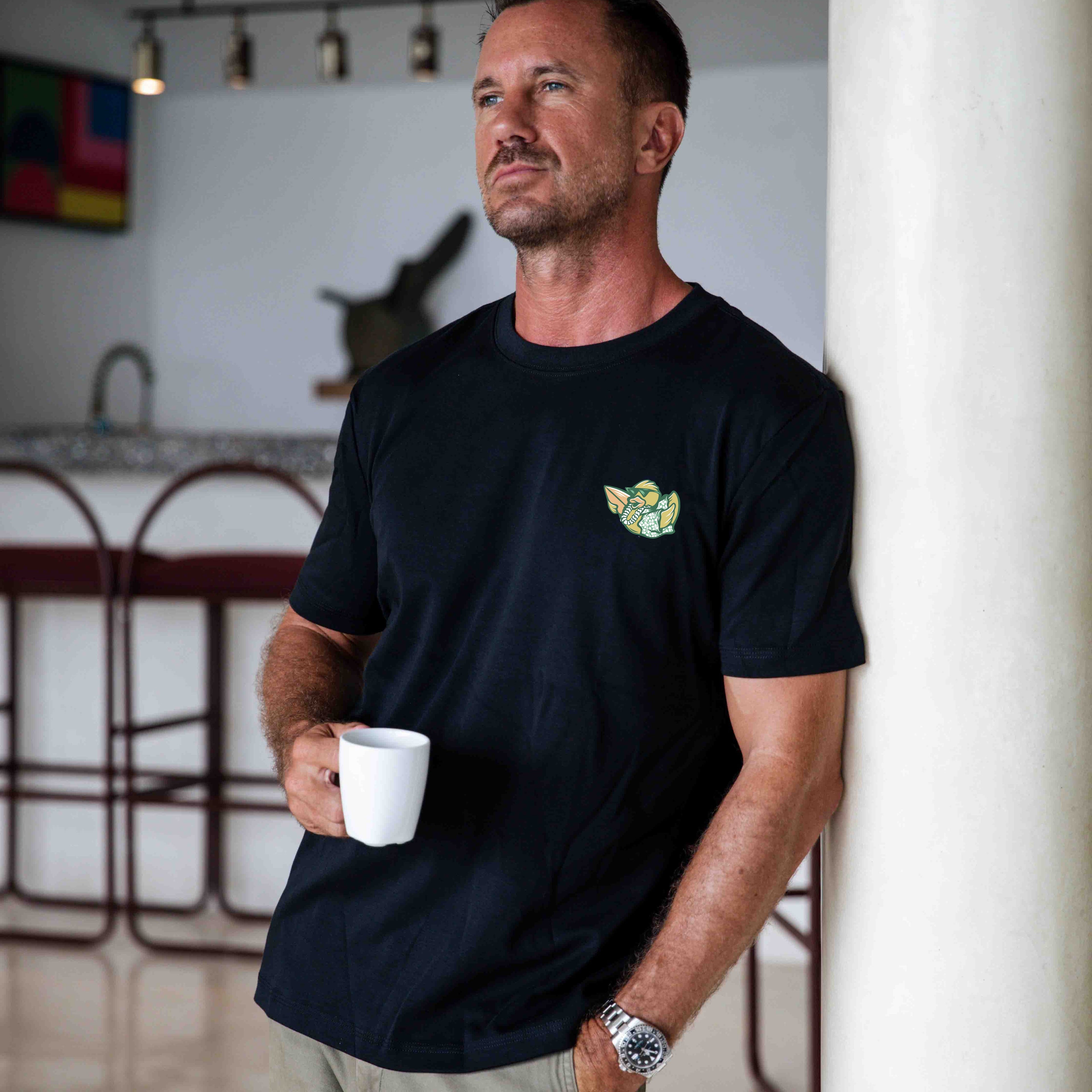 Hawaiian Tee For Men Takin It Slow By Loindaflow Tee Crew Neck 100% Cotton - BLACK By Laihha Organna