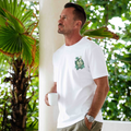 Hawaiian Tee For Men Mind Surfing By Loindaflow Tee Crew Neck 100% Cotton - WHITE By Laihha Organna
