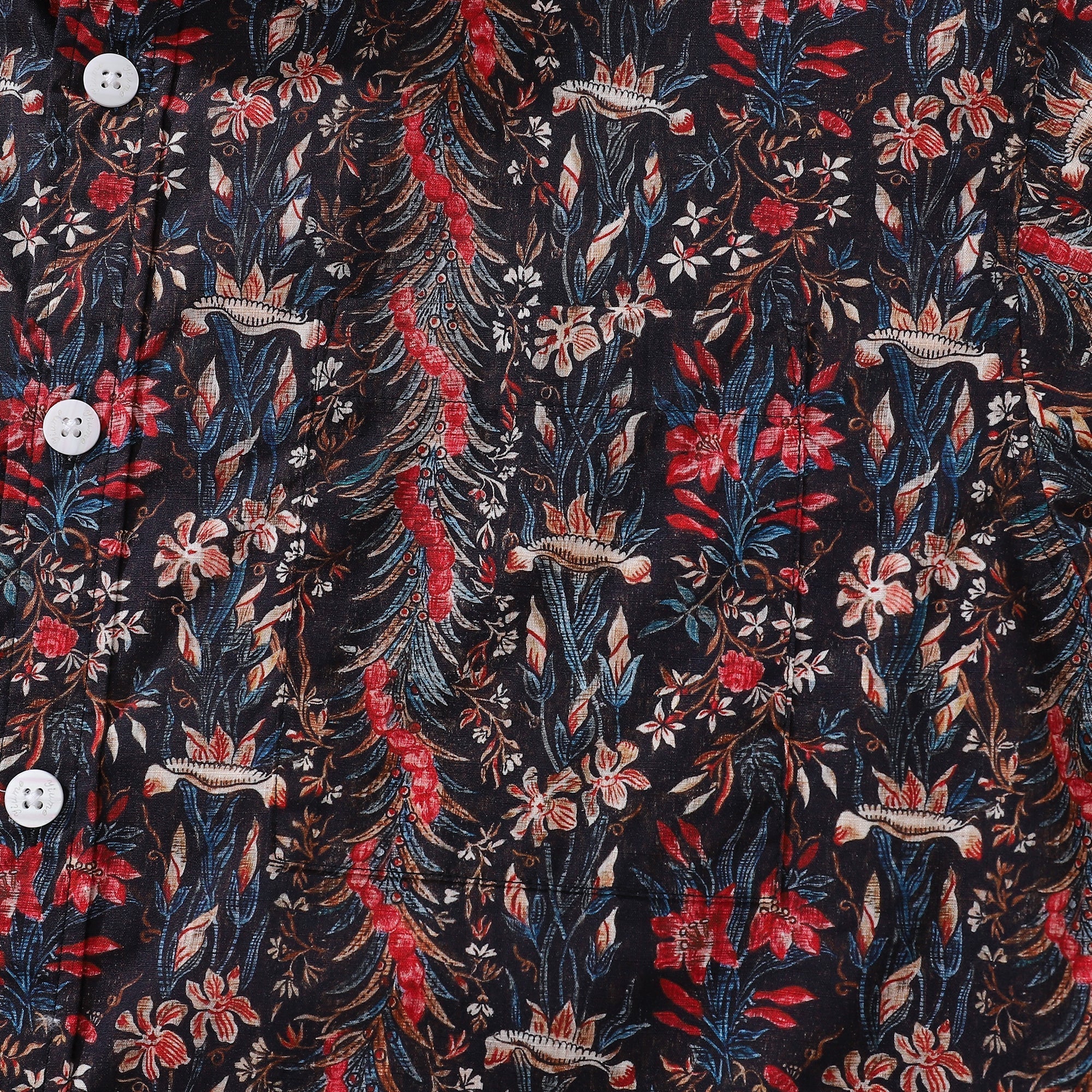 Men's Hawaiian Shirt The Genus Iris Print Cotton Button-down Short Sleeve Aloha Shirt By Amy