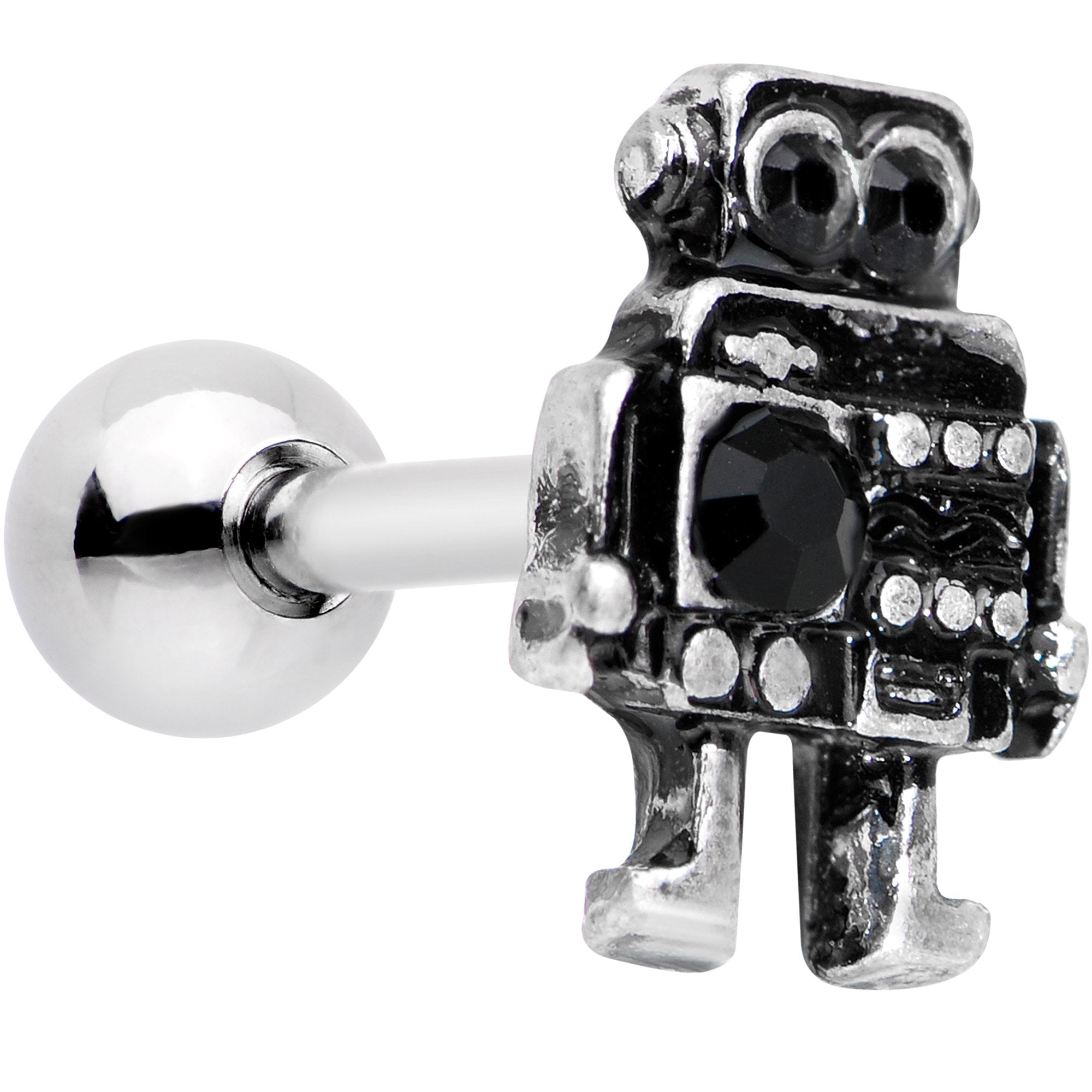 16G 1/4 Steampunk Ratchet Robot Cartilage Tragus Earring