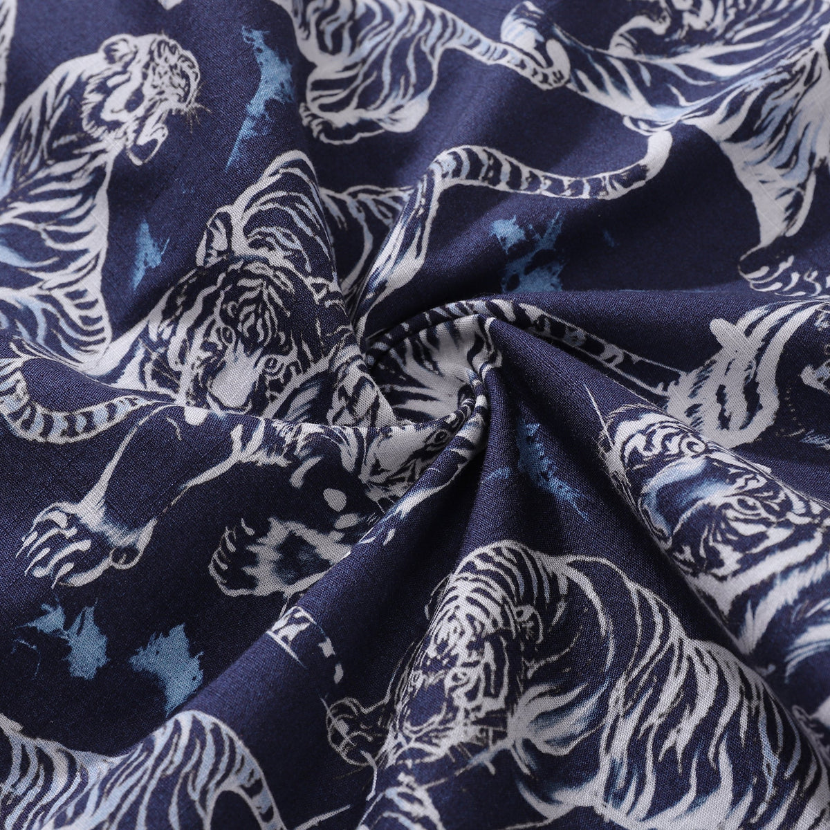 Hawaiian Shirt For Men Tiger King Contest Print Shirt Camp Collar 100% Cotton By Sherry