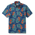 Men's Hawaiian Shirt Birds of Paradise Print By Fizah Malik Cotton Button-down Short Sleeve Aloha Shirt
