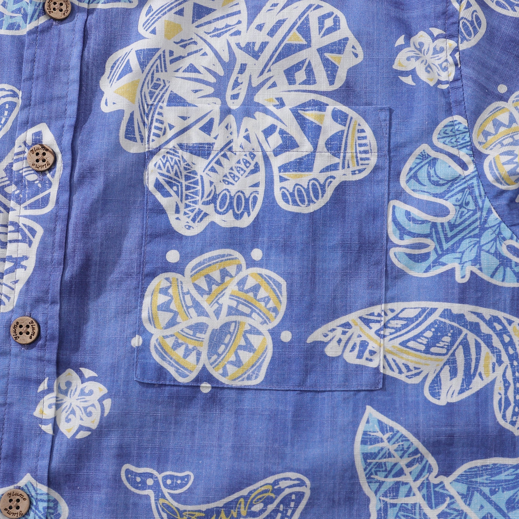 Men's Hawaiian Shirt Native Hawaiian Plants Cotton Button-down Short Sleeve Aloha Shirt By Sun