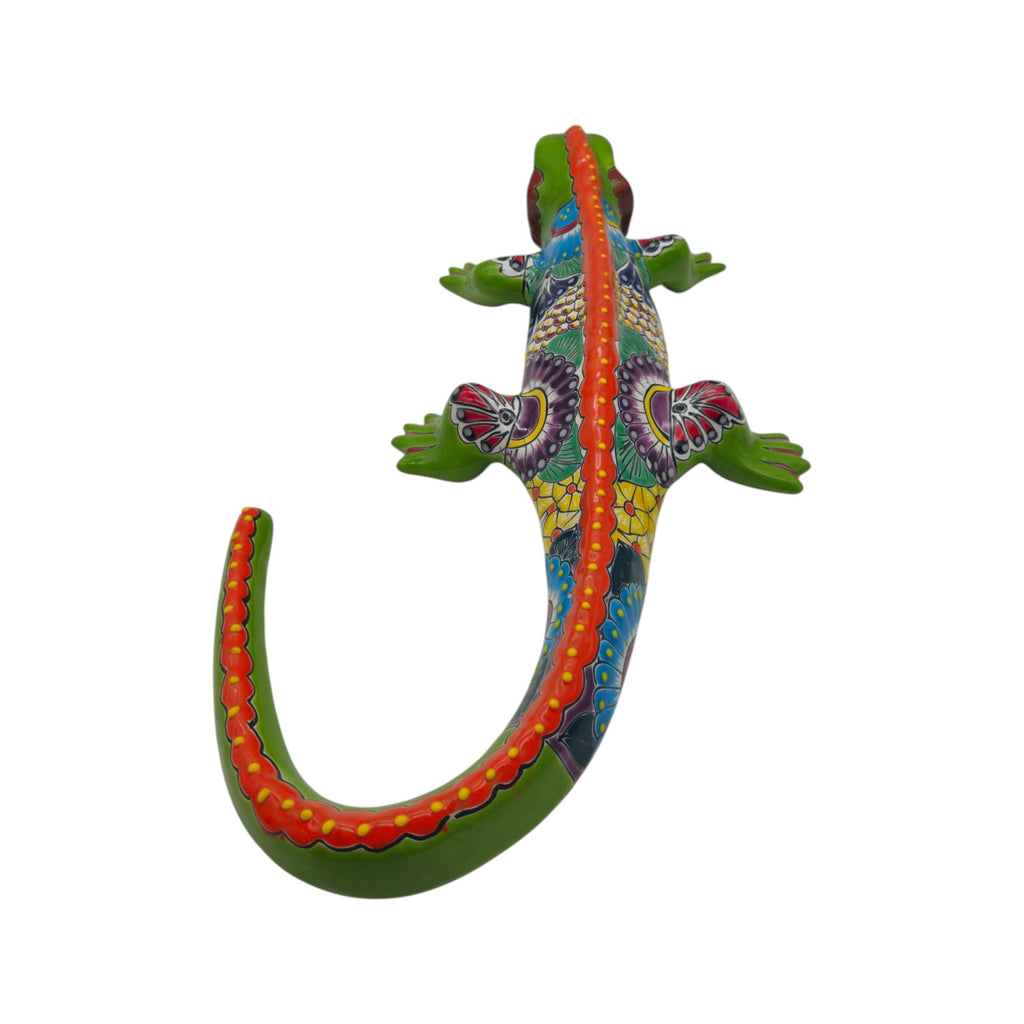 Extra Large Talavera Iguana Statue | Hand-Painted Mexican Ceramic Art