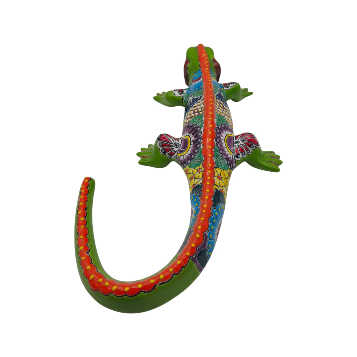 Extra Large Talavera Iguana Statue | Hand-Painted Mexican Ceramic Art