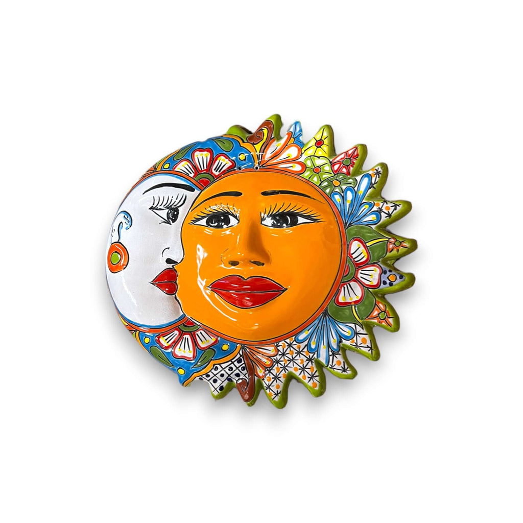 Extra Large Talavera Sun & Moon Wall Art | Mexican Eclipse Decor
