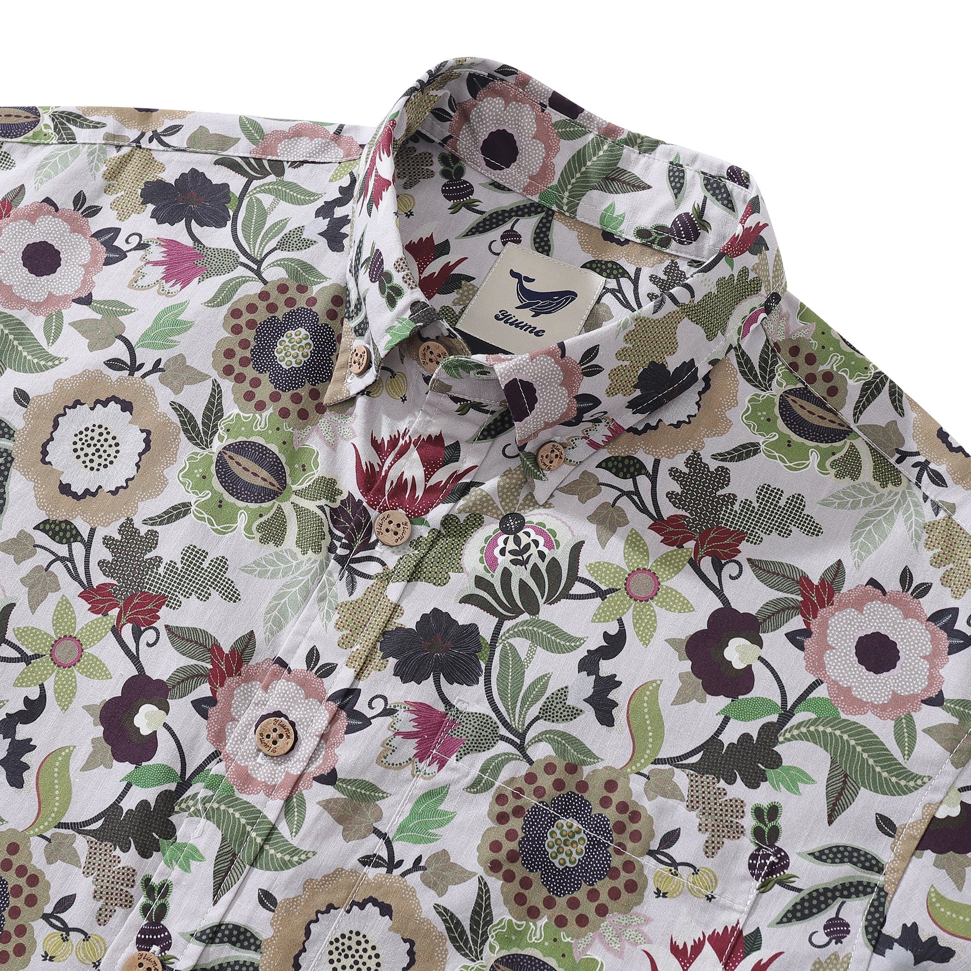 Men's Hawaiian Shirt Floral Circus By Sarah Cotton Button-down Short Sleeve Aloha Shirt By Sarah Thorpe