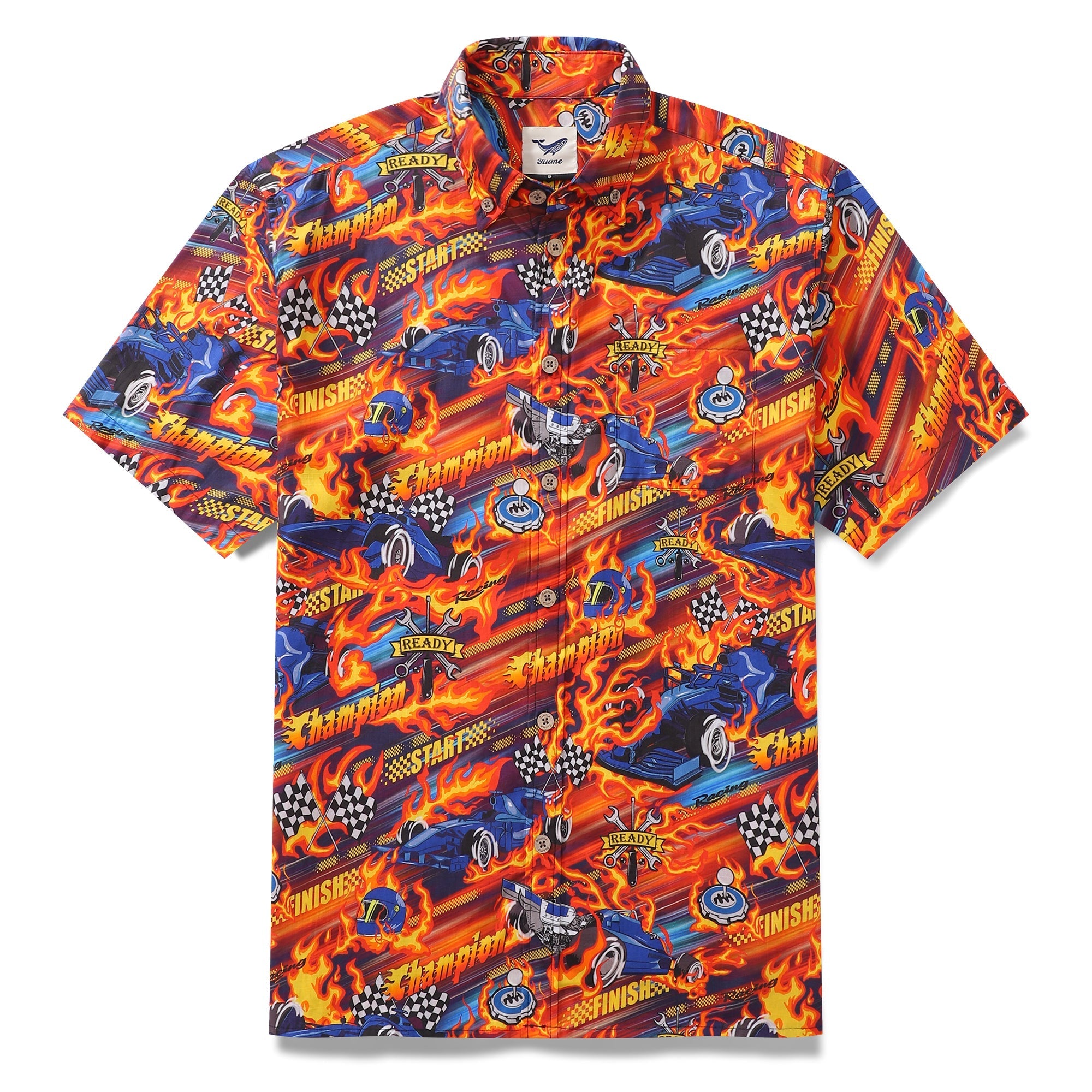 Hawaiian Shirt For Men Speed Button-down Short Sleeve 100% Cotton Shirt By Yakima