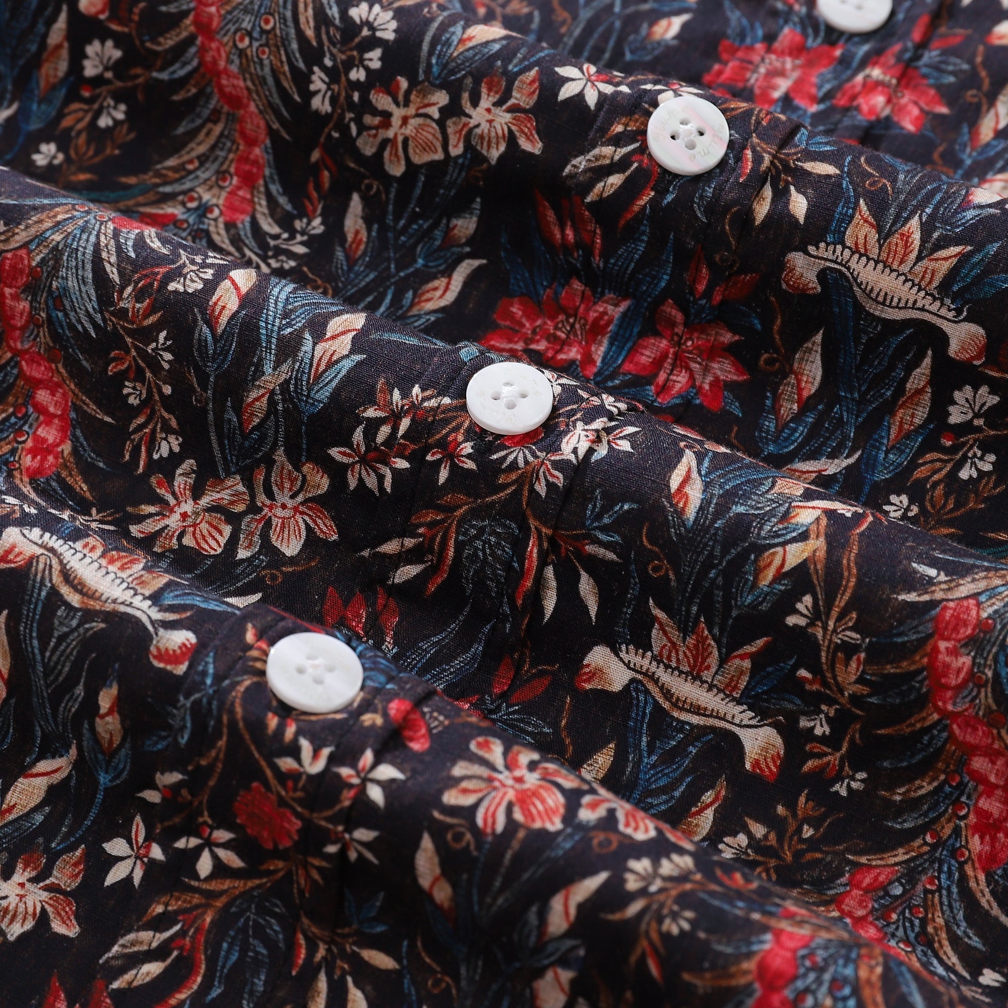 Men's Hawaiian Shirt The Genus Iris Print Cotton Button-down Short Sleeve Aloha Shirt By Amy