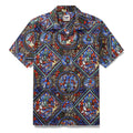 Hawaiian Shirt For Men Stained Glass Window Print Shirt Camp Collar 100% Cotton Shirt By Sherry