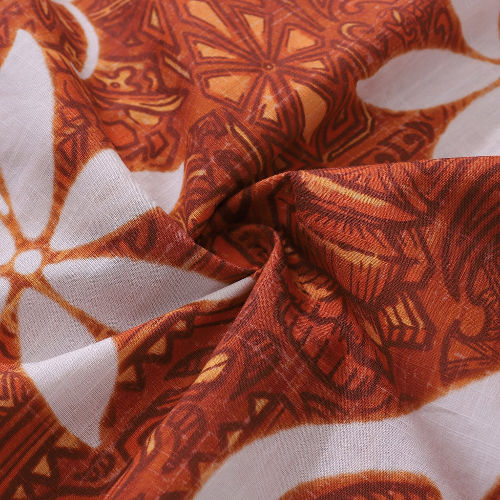 Red Hawaiian Shirt For Men Tiki Hawaii Shirt Camp Collar 100% Cotton Shirt By Sun