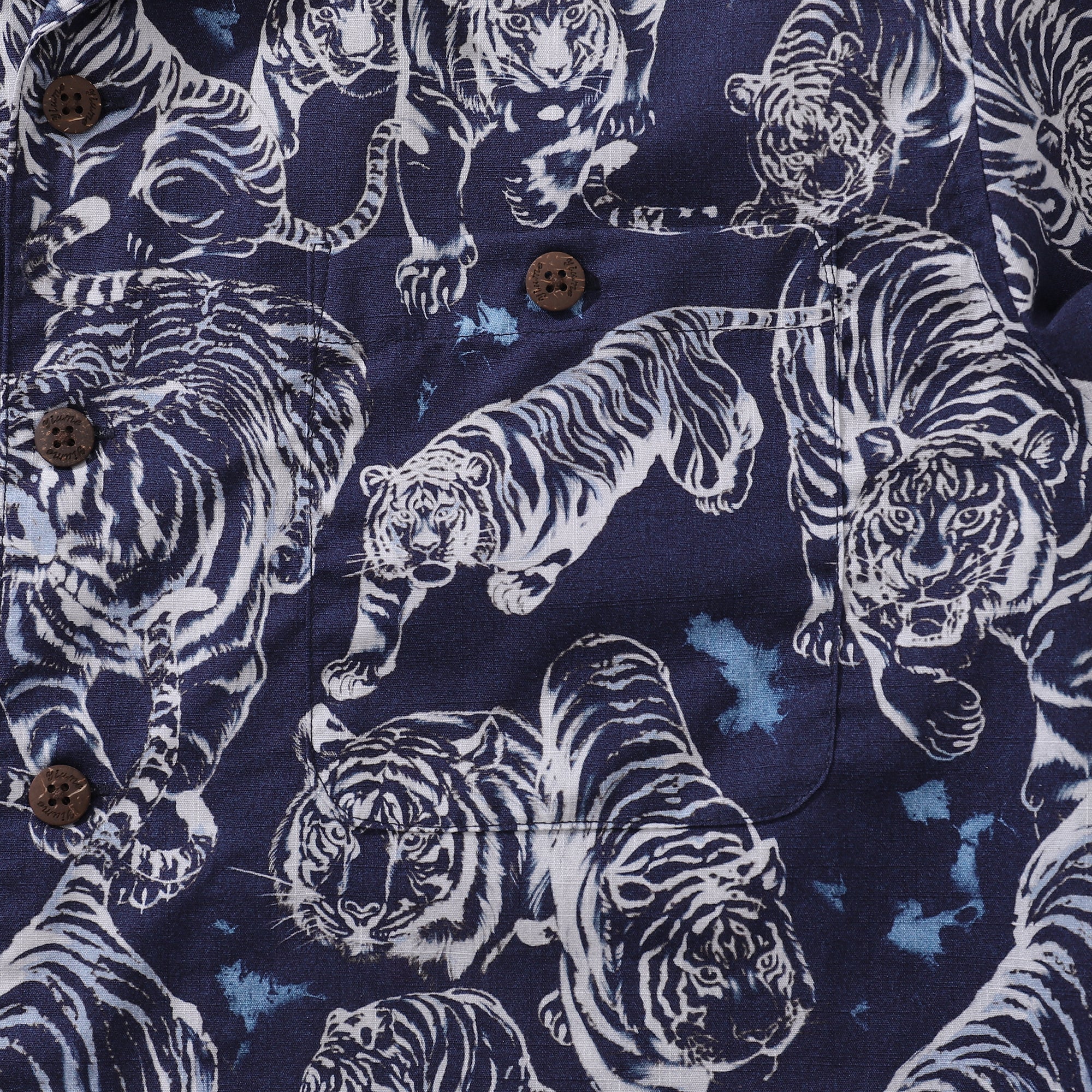 Hawaiian Shirt For Men Tiger King Contest Print Shirt Camp Collar 100% Cotton By Sherry