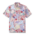 Men's Hawaiian Shirt Flower Bed Print Cotton Button-down Short Sleeve Aloha Shirt By Amy