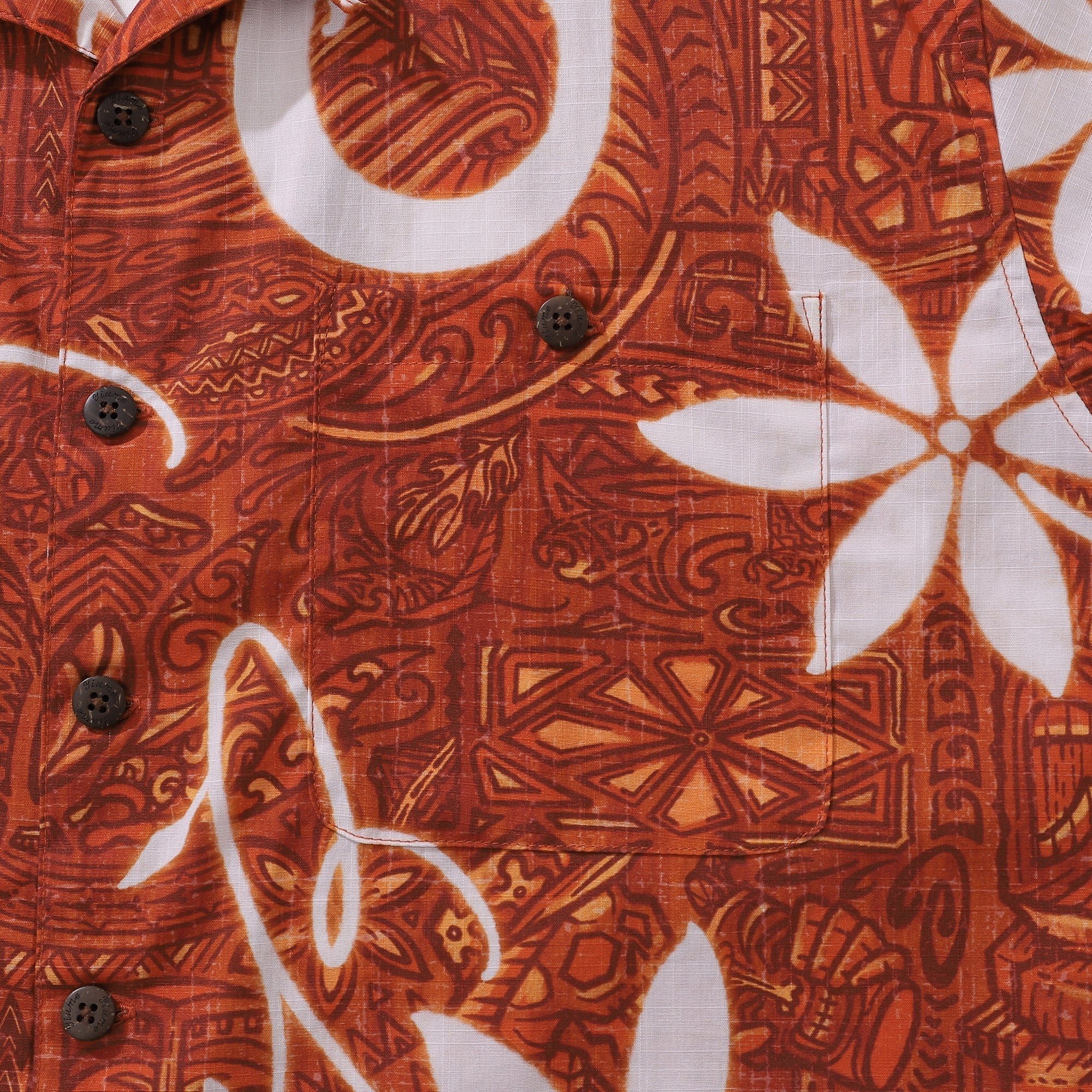 Red Hawaiian Shirt For Men Tiki Hawaii Shirt Camp Collar 100% Cotton Shirt By Sun