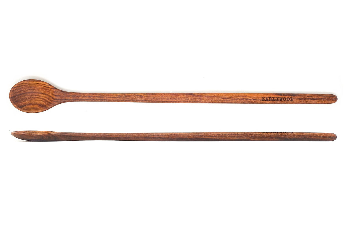 Earlywood long-handled wooden tasting spoon in Jatoba wood