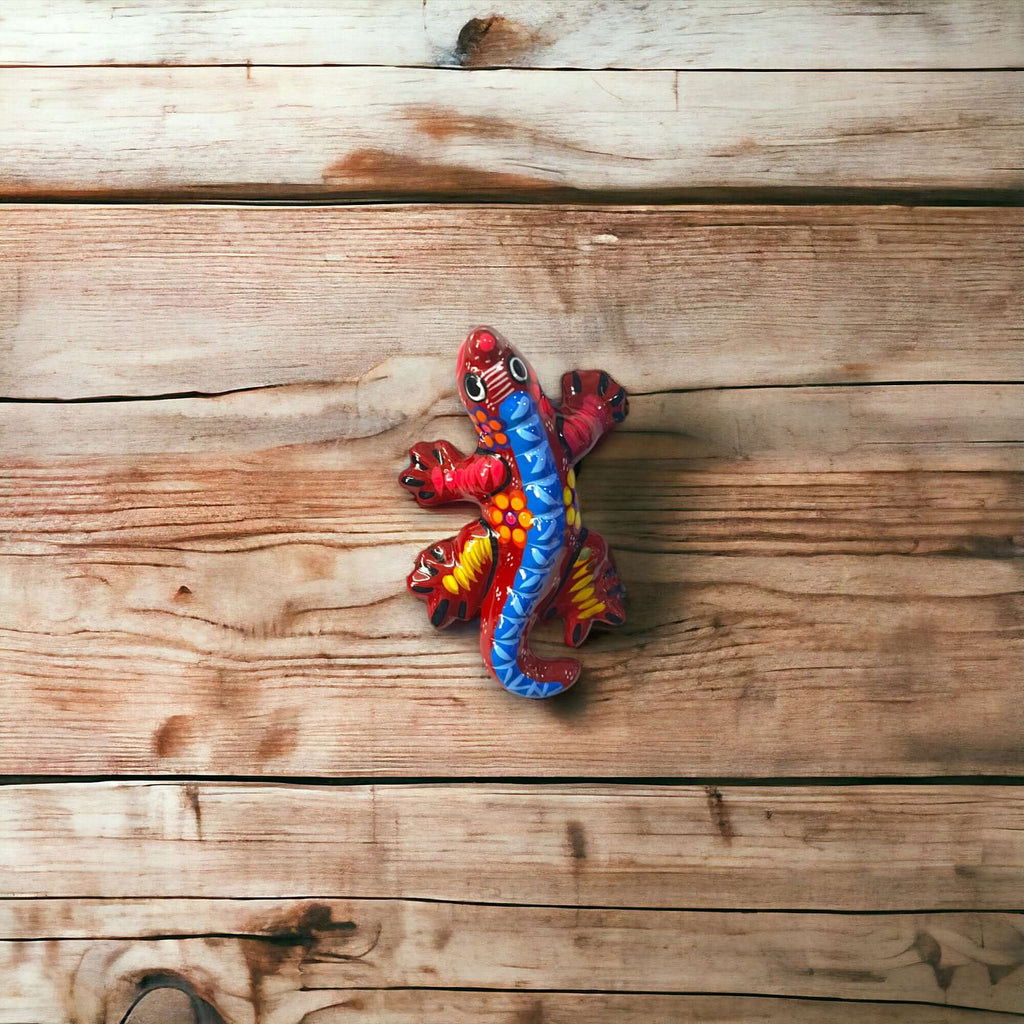 Guerrero Iguana Figurine | Colorful Hand-Painted Mexican Folk Art