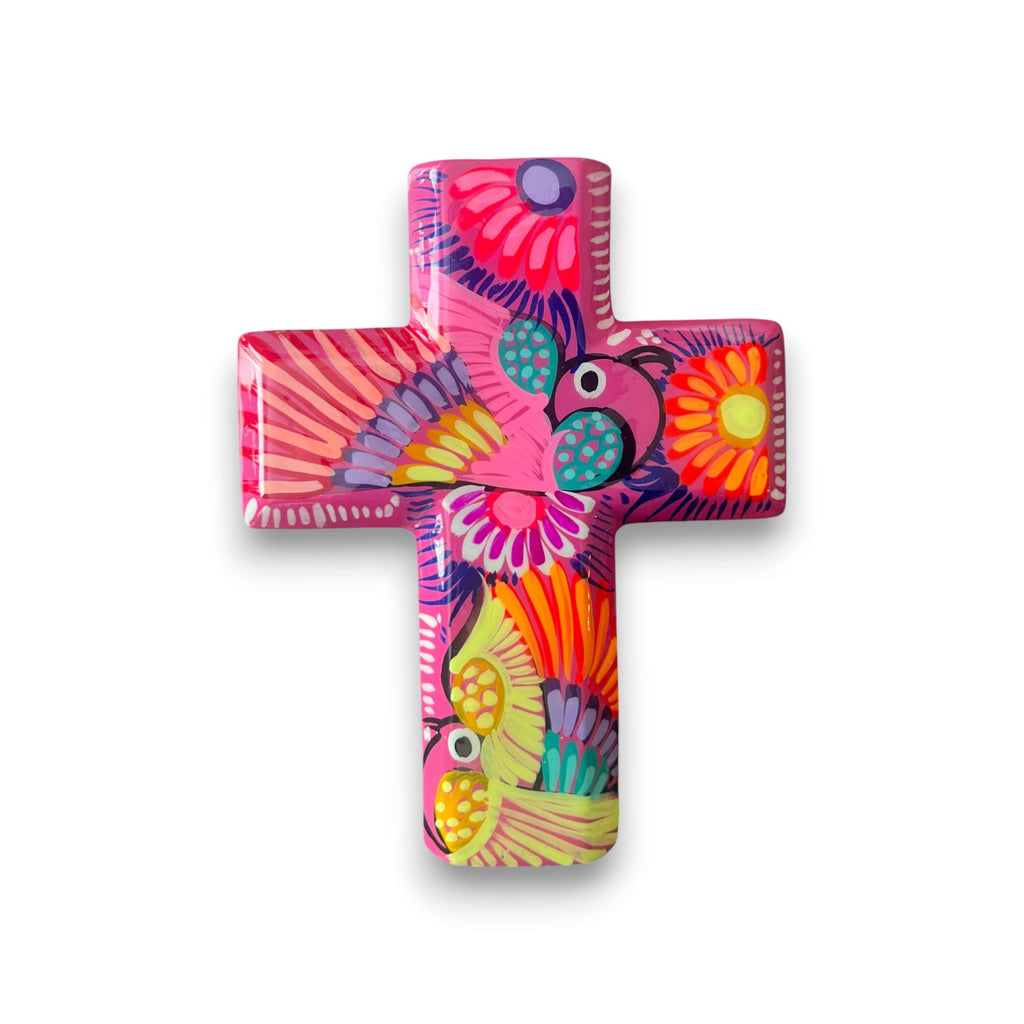Guerrero Hand-Painted Cross Wall Art | Colorful Mexican Decor
