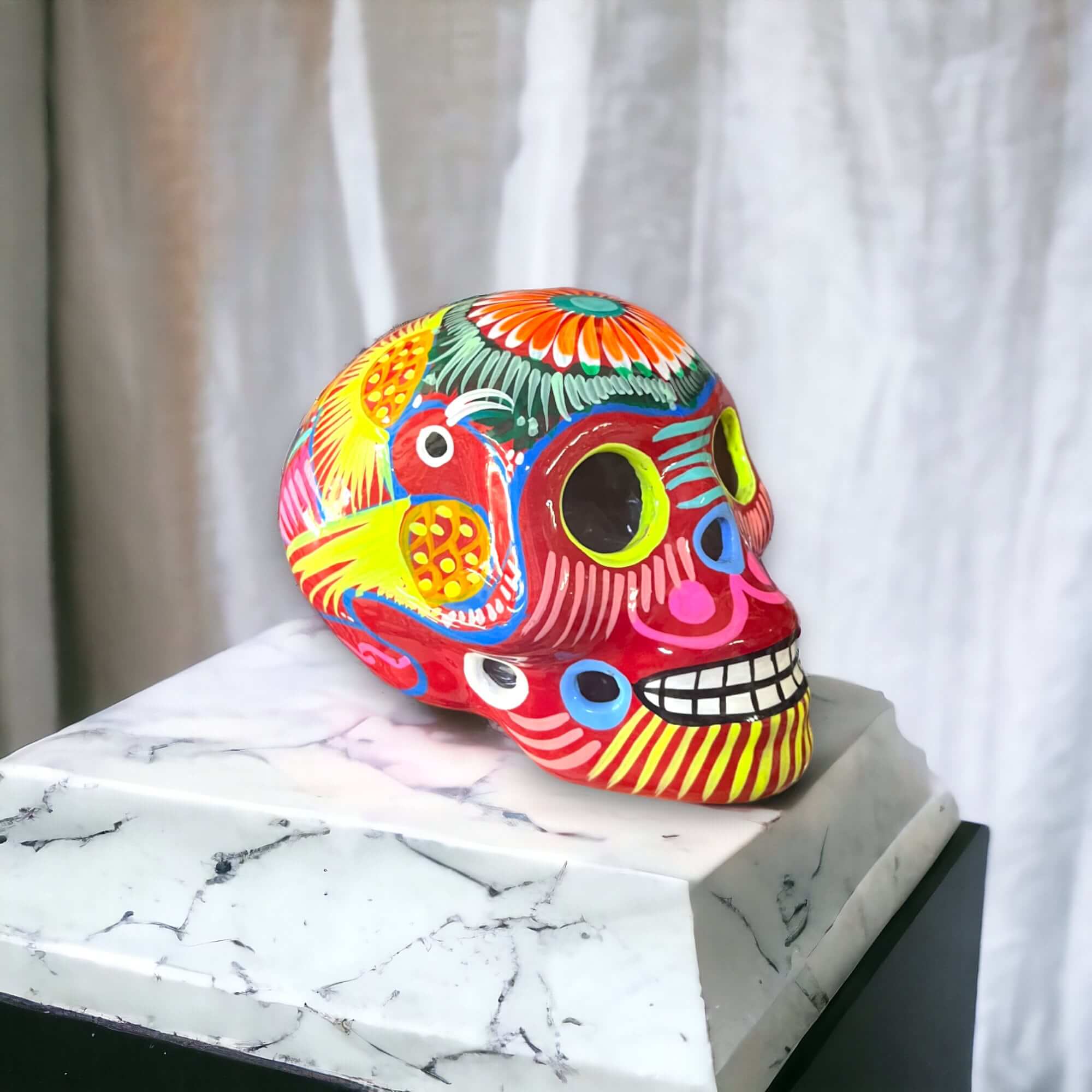 Large Guerrero Calavera Skull | Hand-Painted Day of the Dead Art