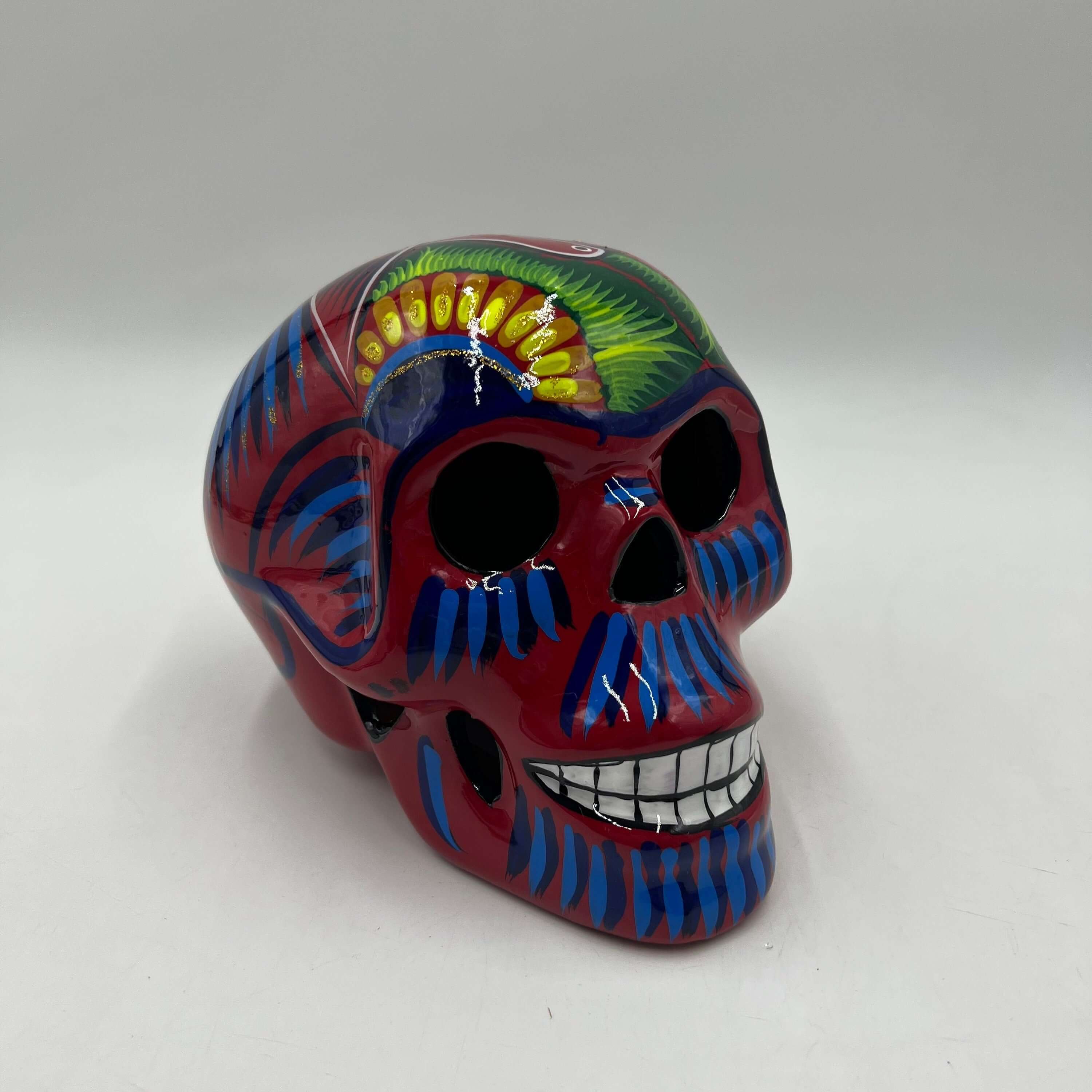 Large Guerrero Calavera Skull | Hand-Painted Day of the Dead Art