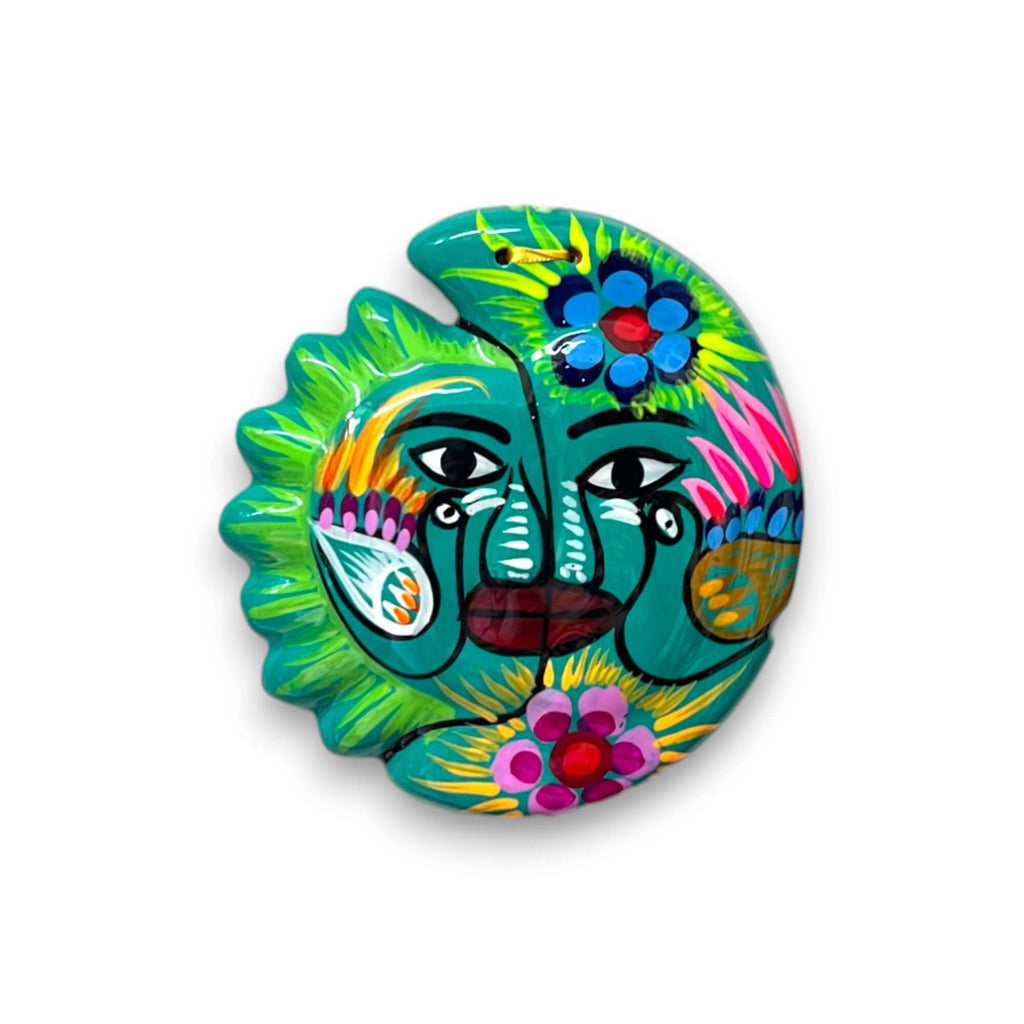 Guerrero Sun Moon Wall Art | Hand-Painted Mexican Eclipse Decor