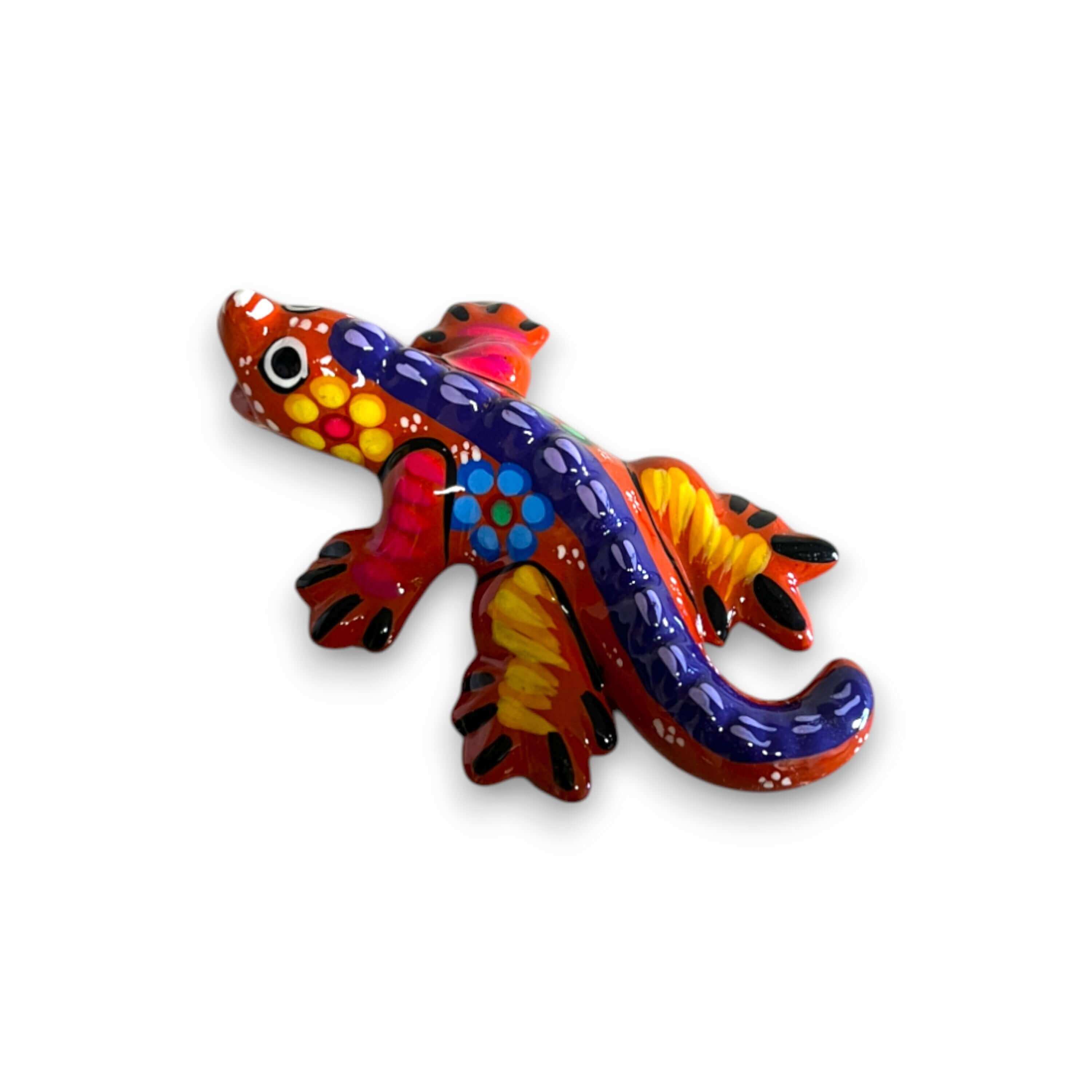 Guerrero Iguana Figurine | Colorful Hand-Painted Mexican Folk Art