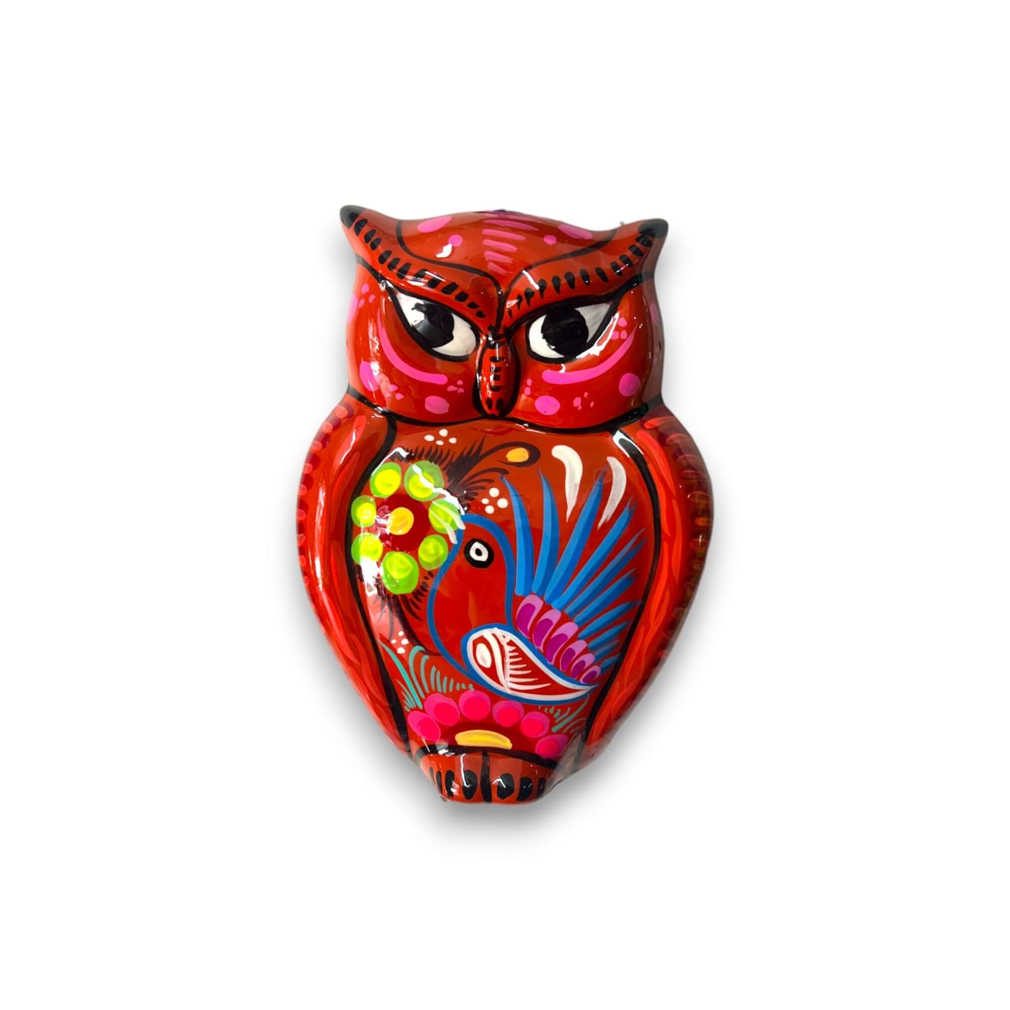 Guerrero Owl Wall Hanging | Colorful Mexican Ceramic Art Piece