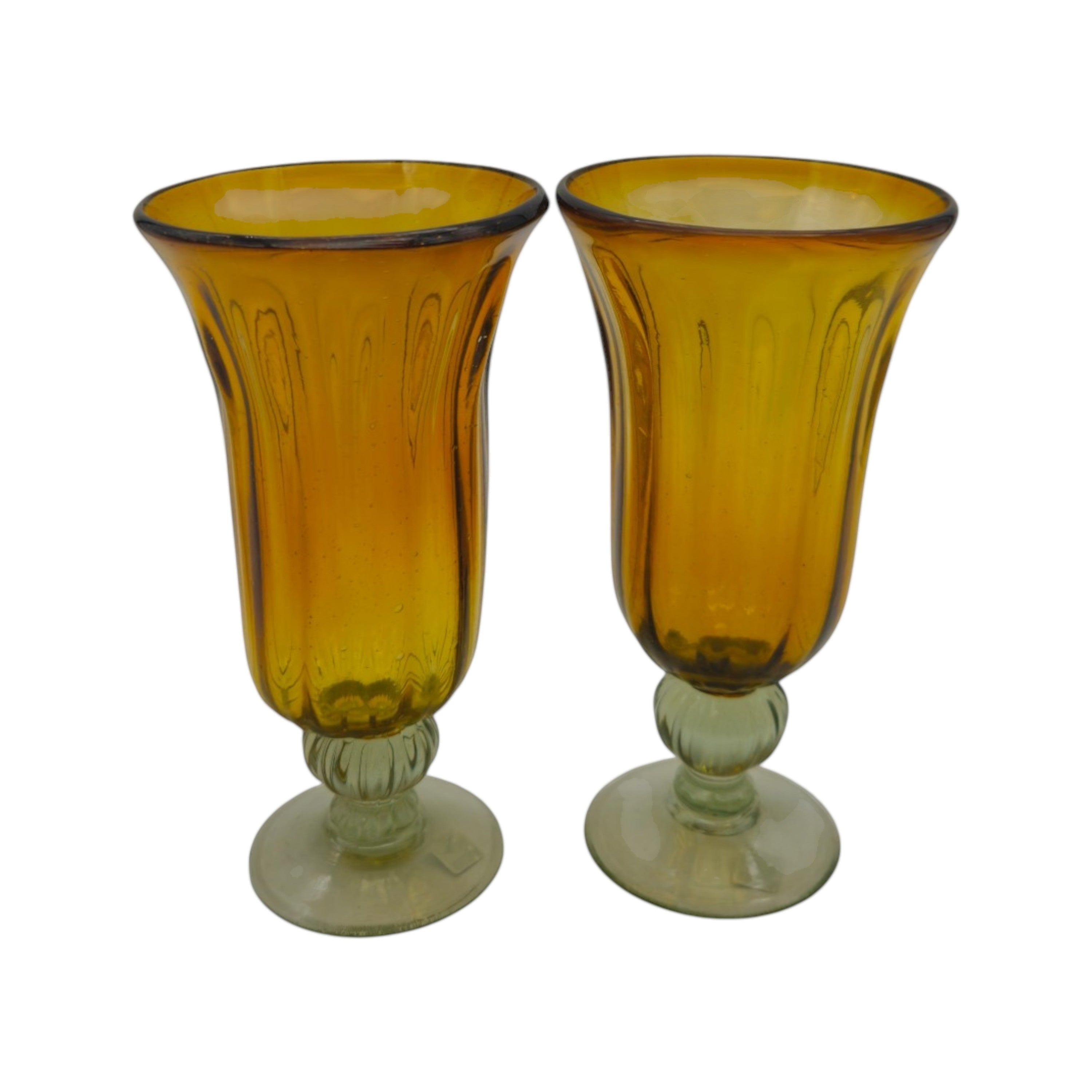 Hand-Blown Mexican Sundae Glass | Amber Rustic Design