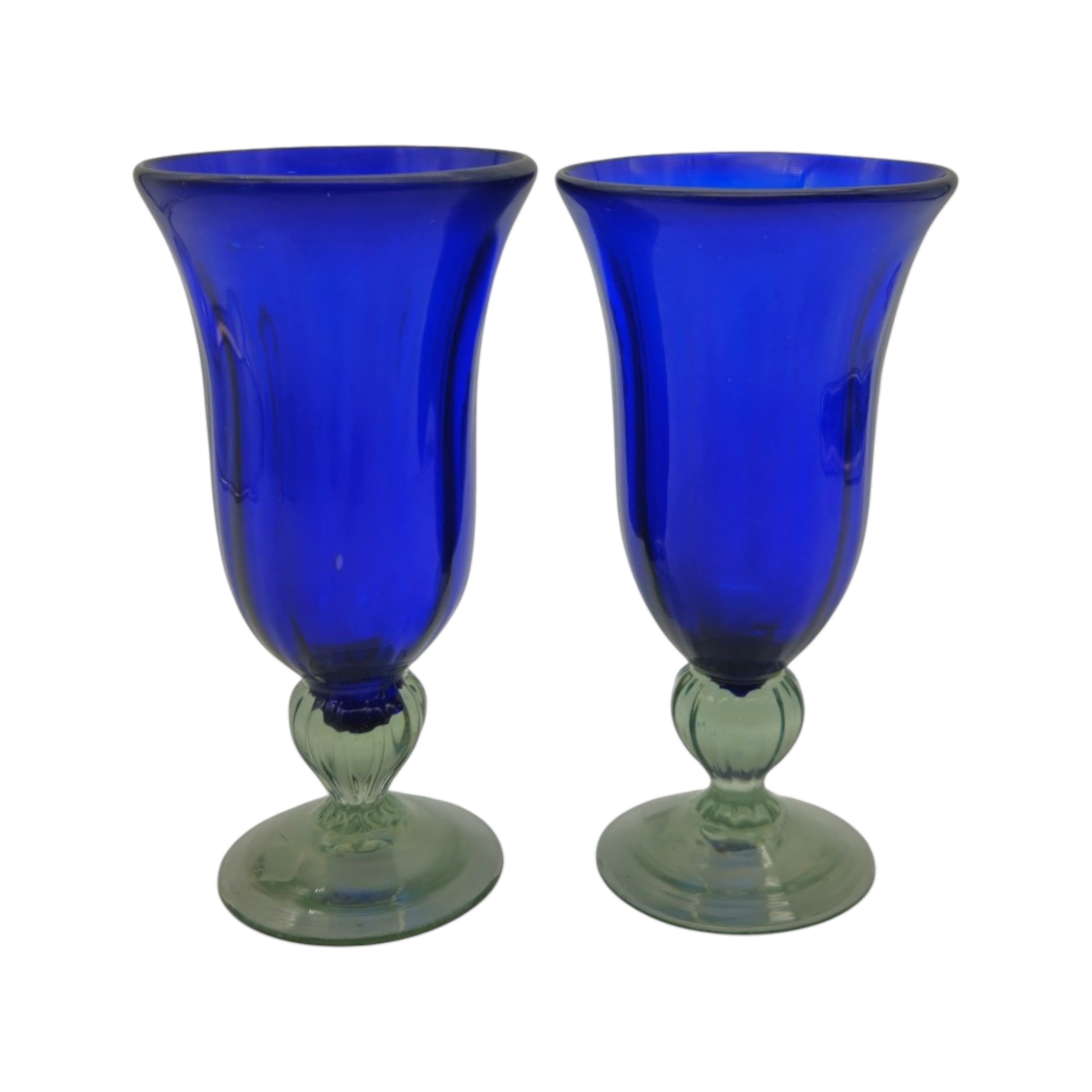 Hand-Blown Mexican Sundae Glass | Cobalt Blue Elegance