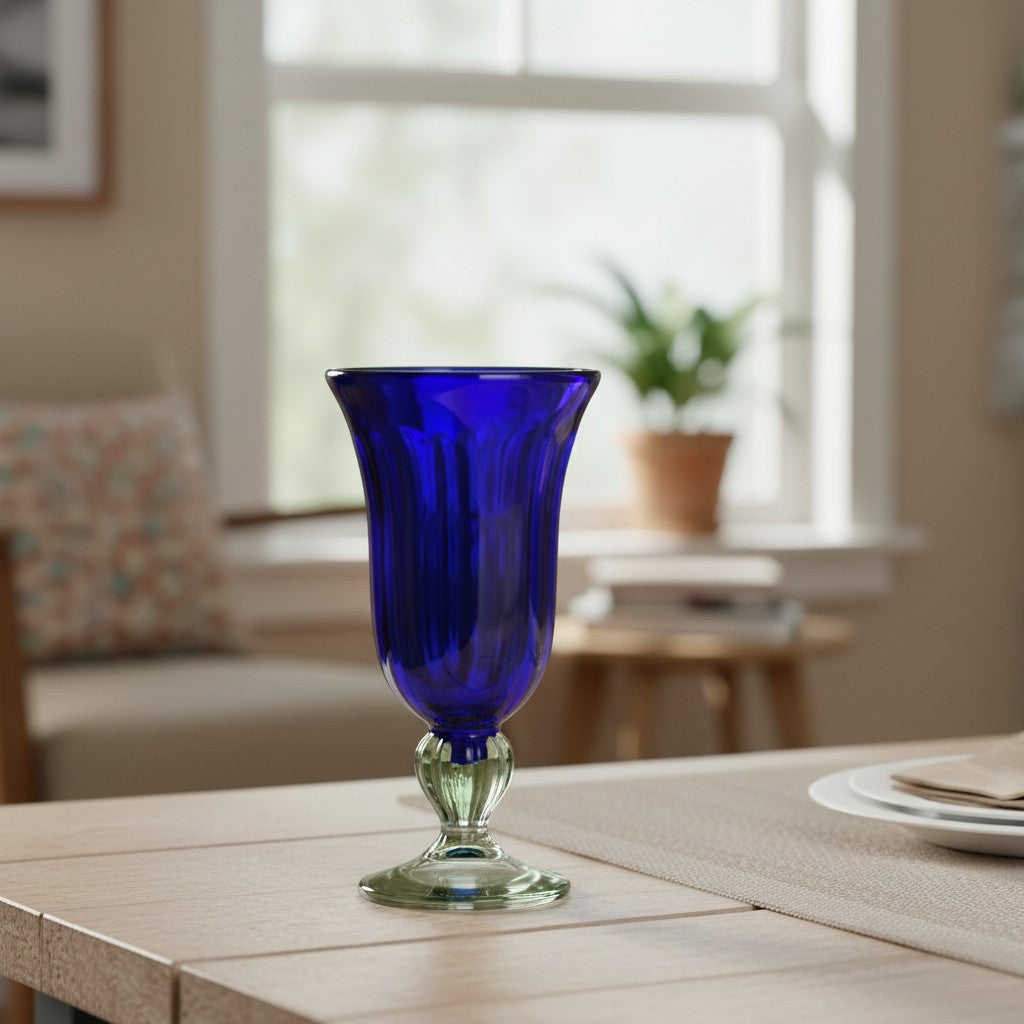 Hand-Blown Mexican Sundae Glass | Cobalt Blue Elegance