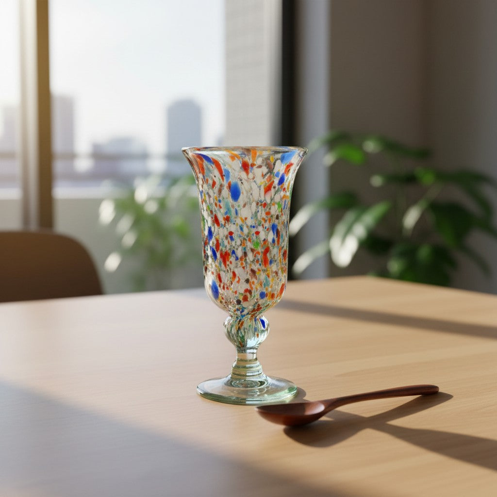 Hand-Blown Mexican Sundae Glass | Confetti Rock Design