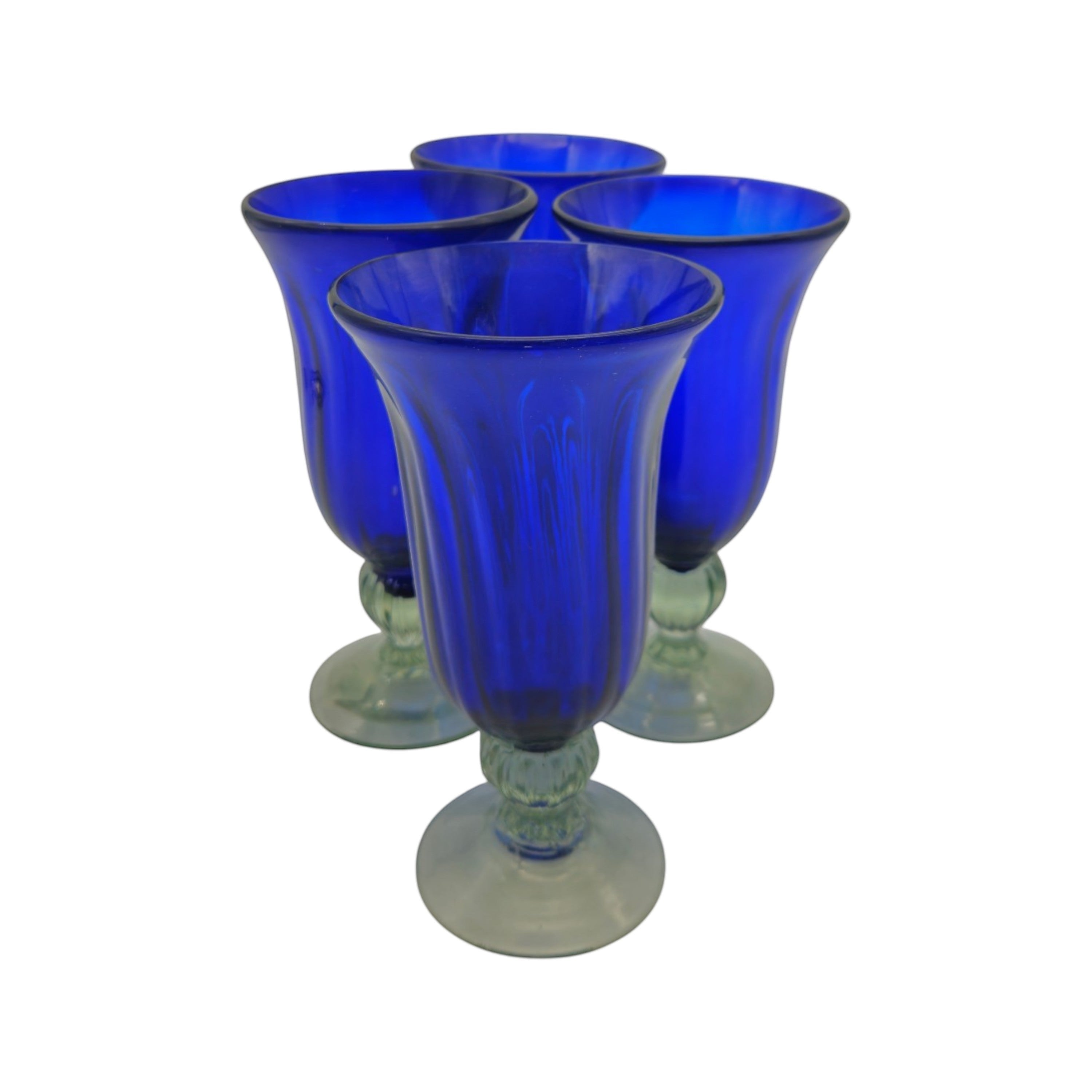 Hand-Blown Mexican Sundae Glass | Cobalt Blue Elegance