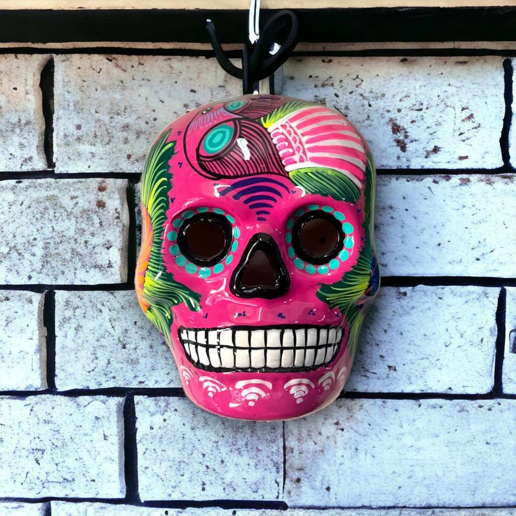 Colorful Calavera Skull | Hand-Painted Mexican Wall Art Decor