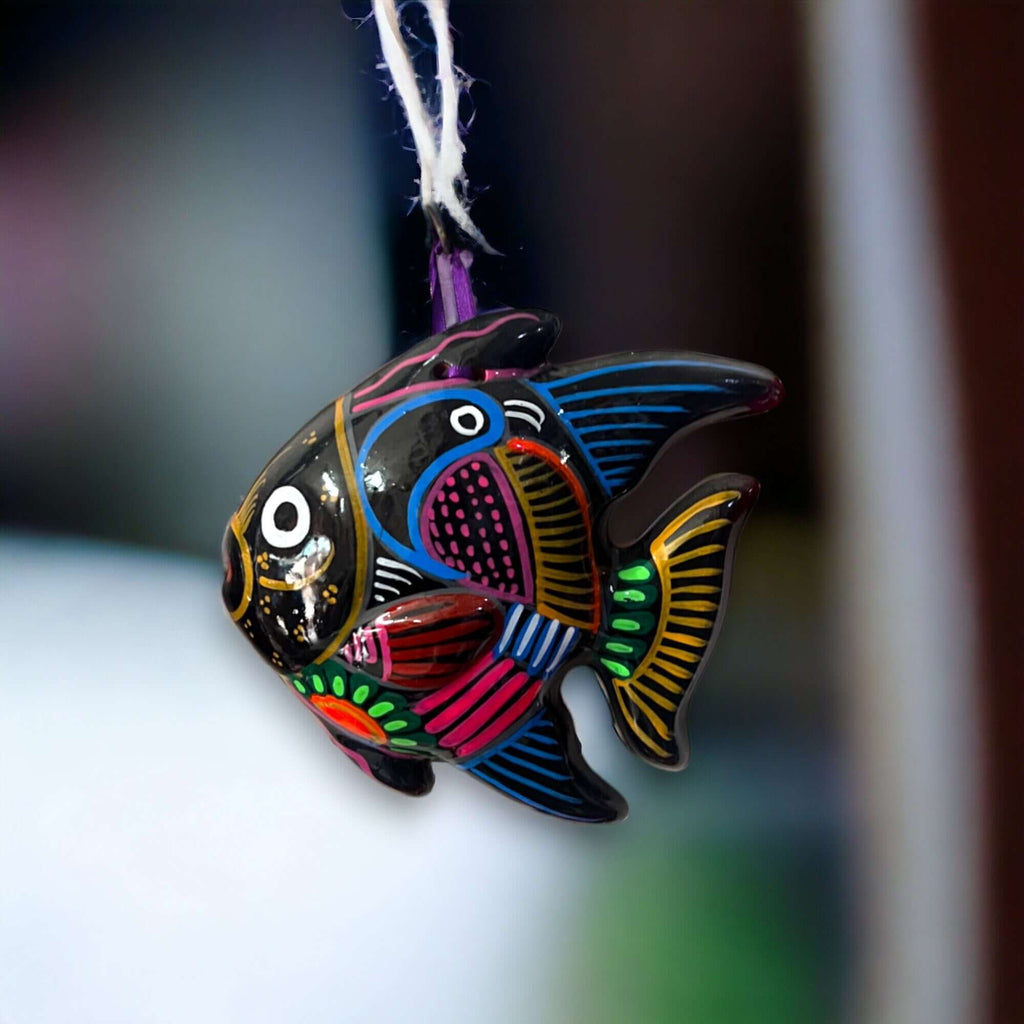 Colorful Talavera Fish Wall Decor | Hand-Painted Guerrero Pottery
