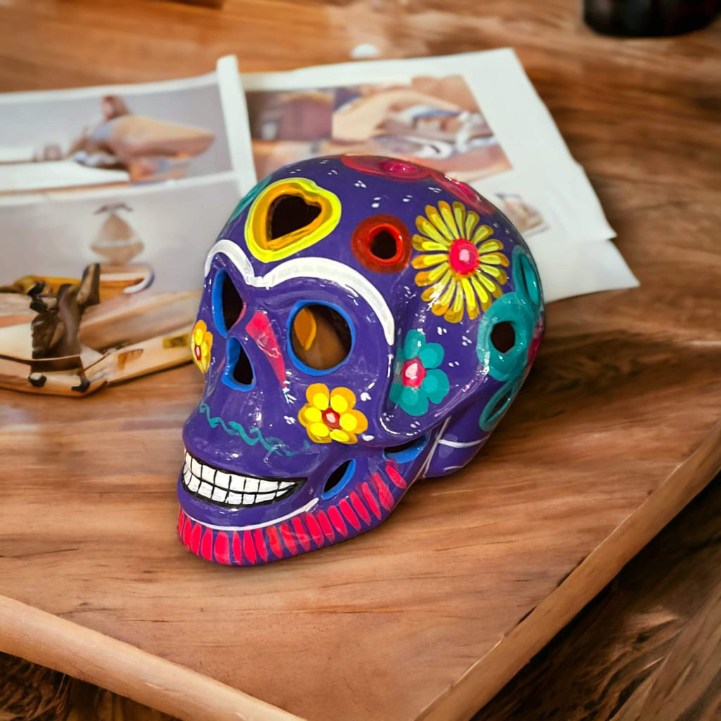 Large Guerrero Calavera Skull | Hand-Painted Day of the Dead Art