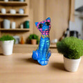 Hand-Painted Guerrero Cat Statue | Colorful Mexican Ceramic Figure