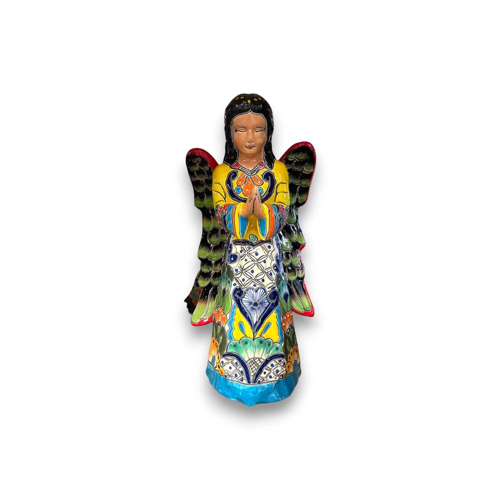 Talavera Angel Statue | Hand-Painted Mexican Ceramic Figurine