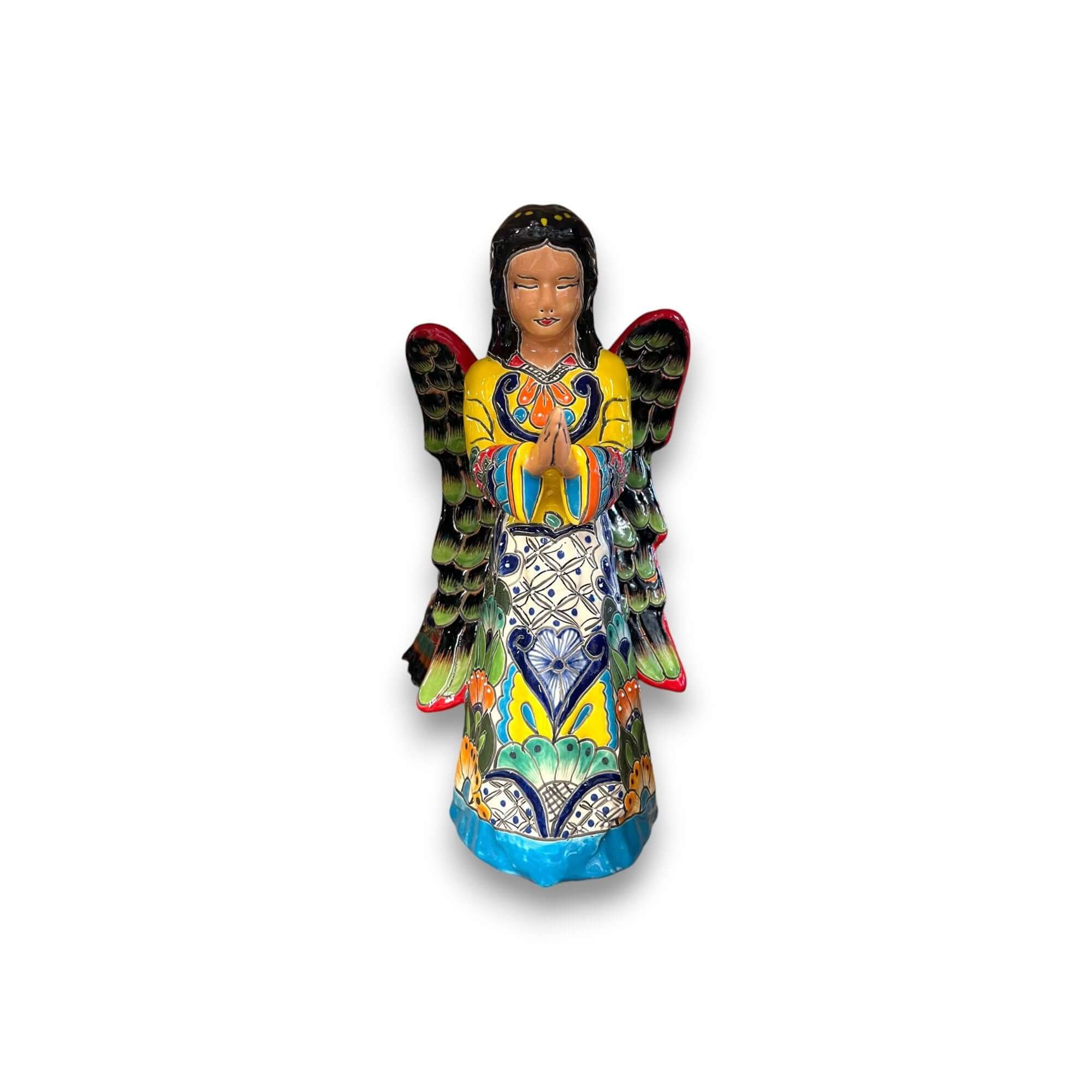 Talavera Angel Statue | Hand-Painted Mexican Ceramic Figurine