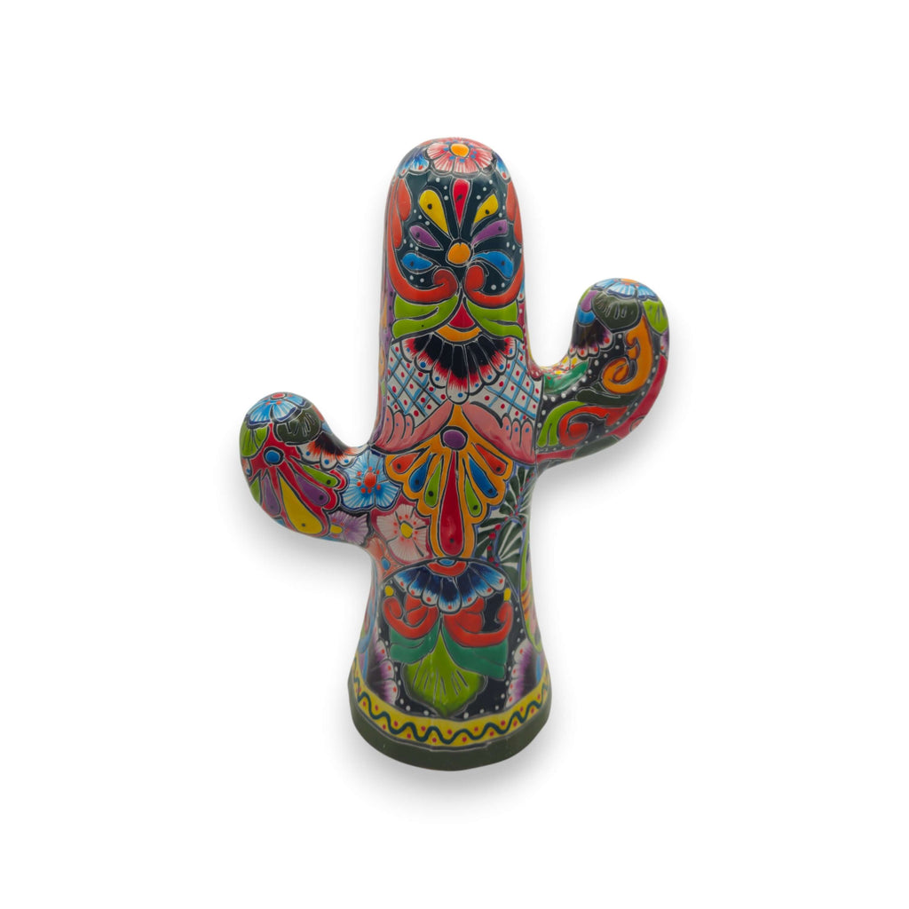 Hand-Painted Talavera Cactus | Vibrant Mexican Ceramic Art