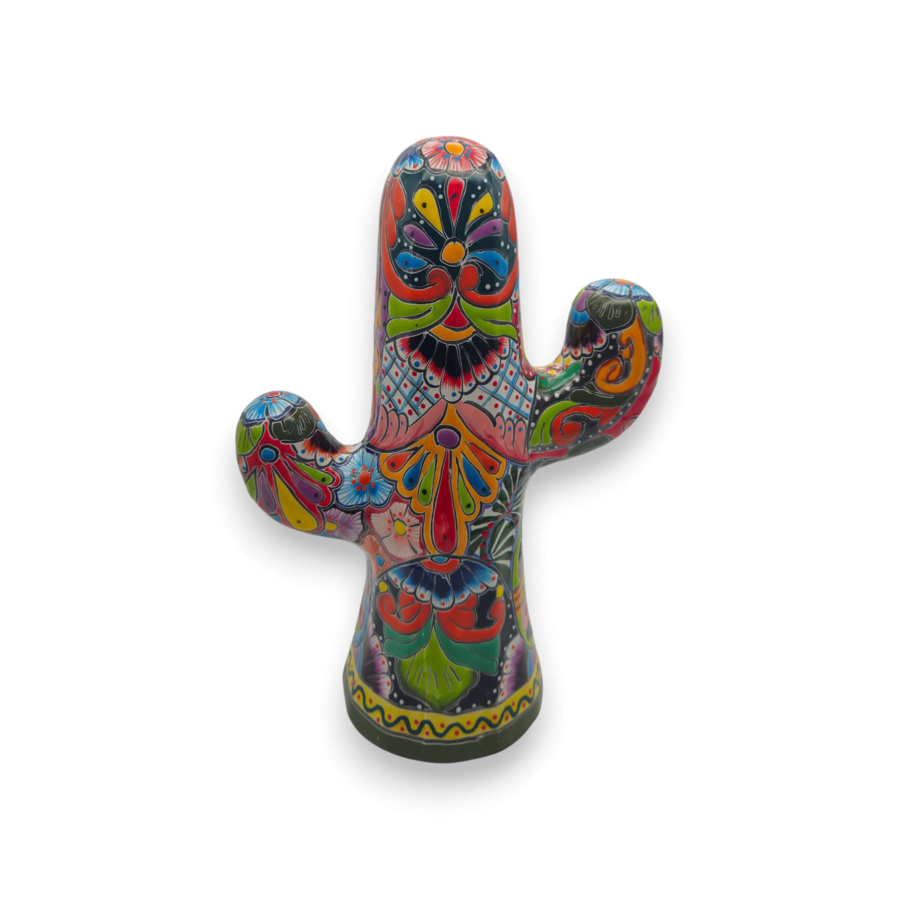 Hand-Painted Talavera Cactus | Vibrant Mexican Ceramic Art