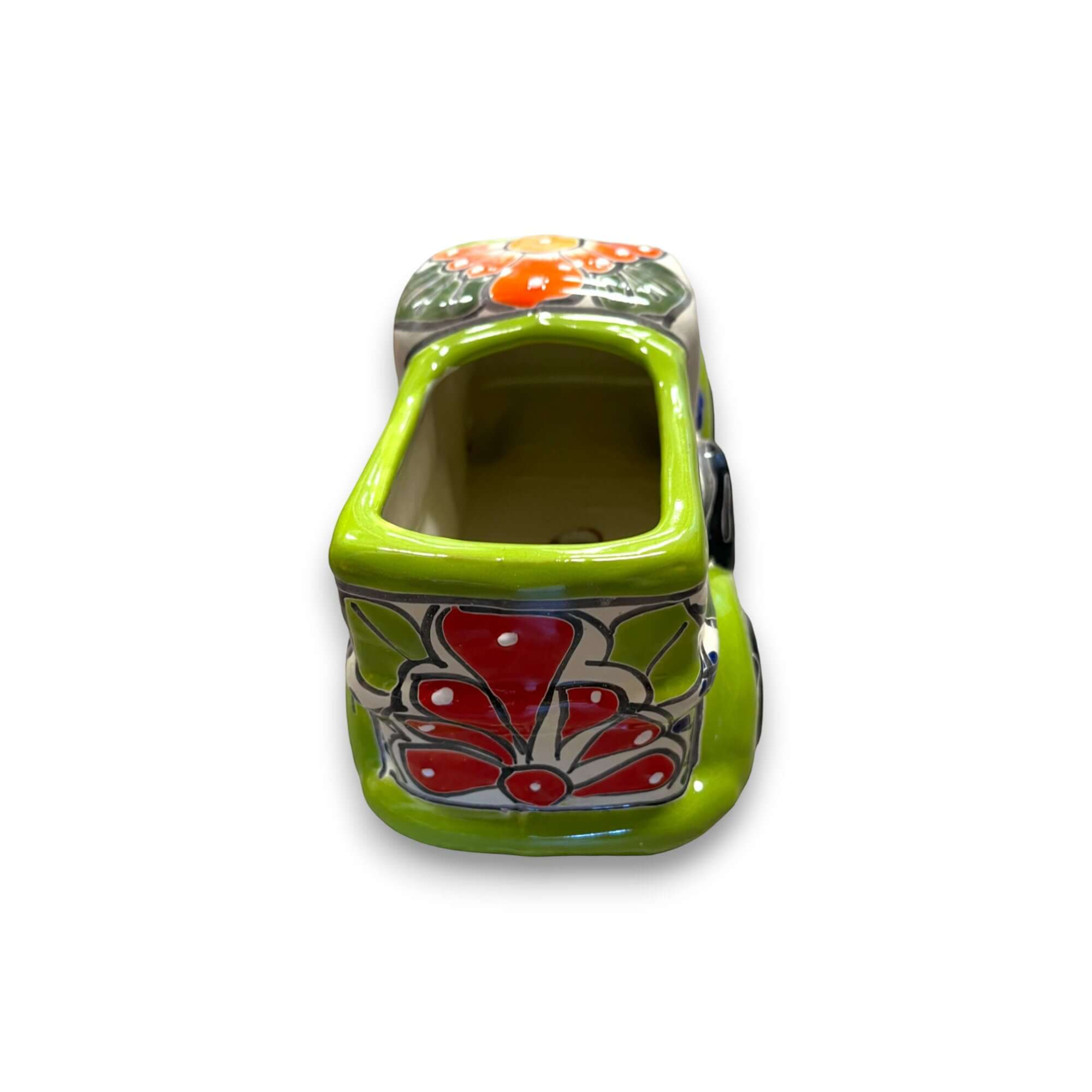Hand-Painted Talavera Car Planter | Colorful Ceramic Car Statue