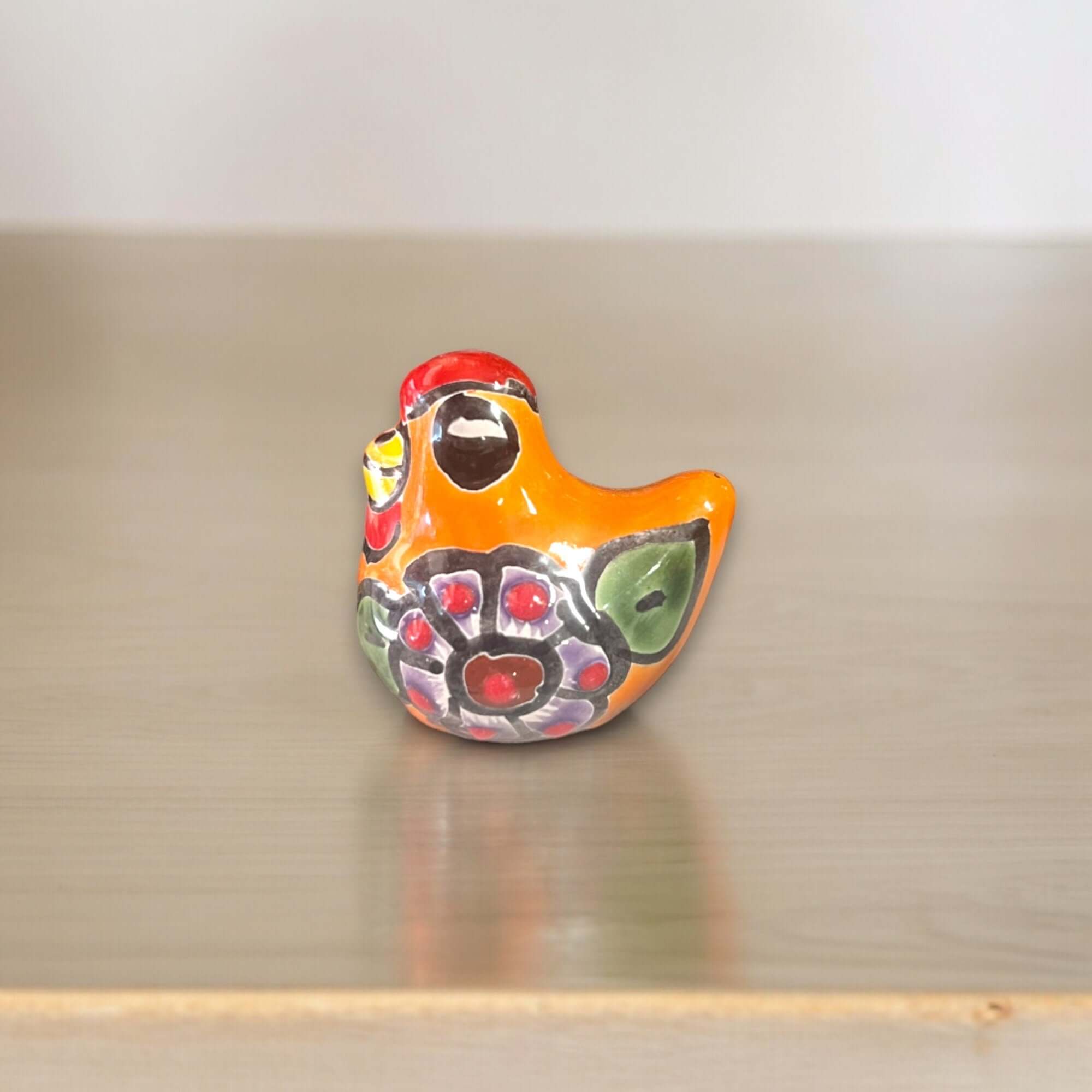 Set of 2 Talavera Chicken Figurines | Mexican Ceramic Chickens